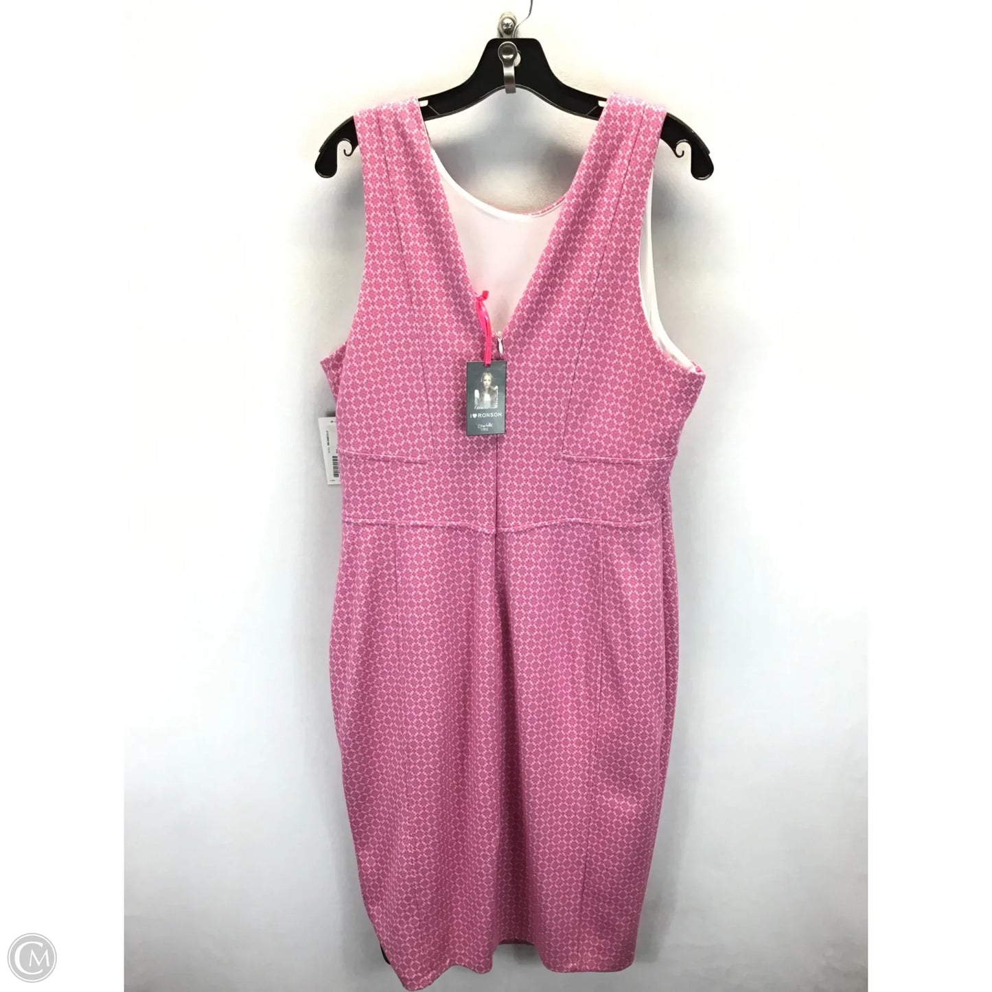 Dress Casual Midi By I Love Ronson In Pink & White, Size: Xl
