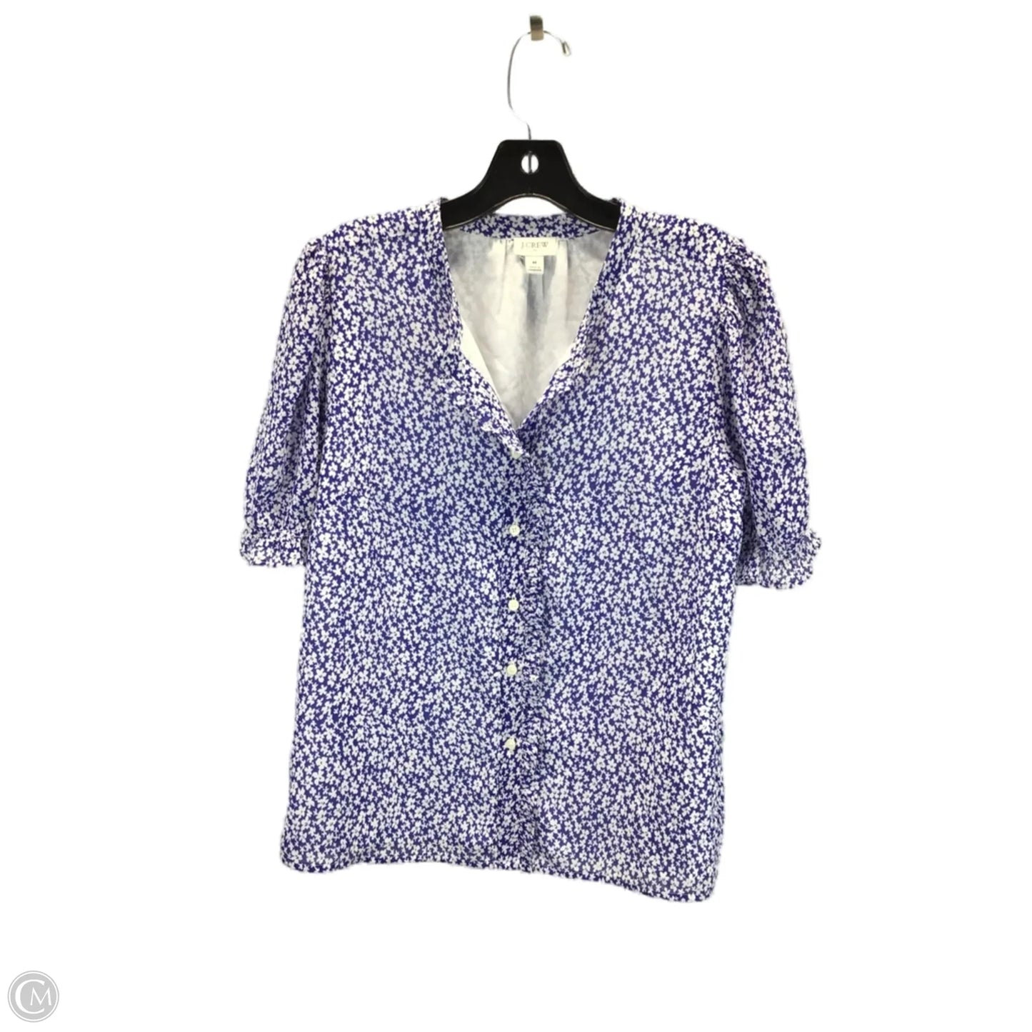 Top Short Sleeve By J. Crew In Blue & White, Size: M