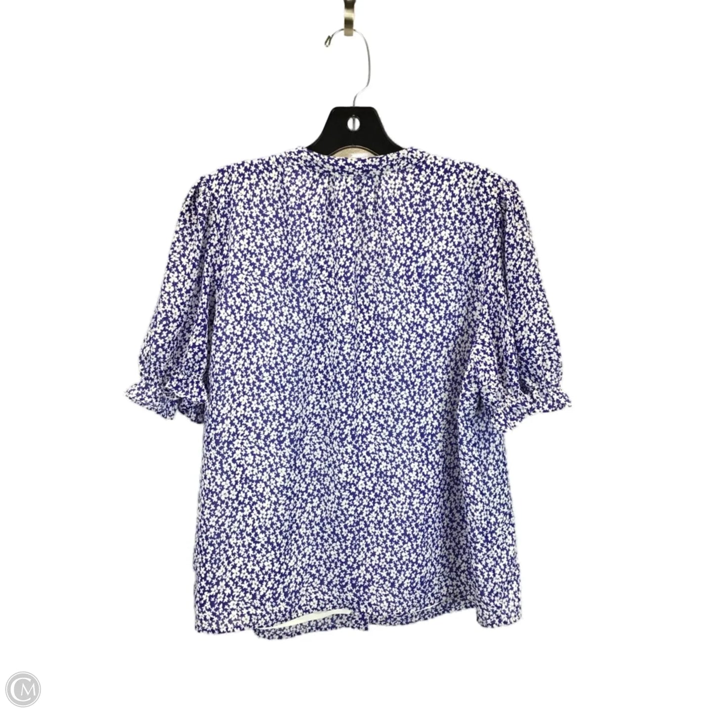 Top Short Sleeve By J. Crew In Blue & White, Size: M