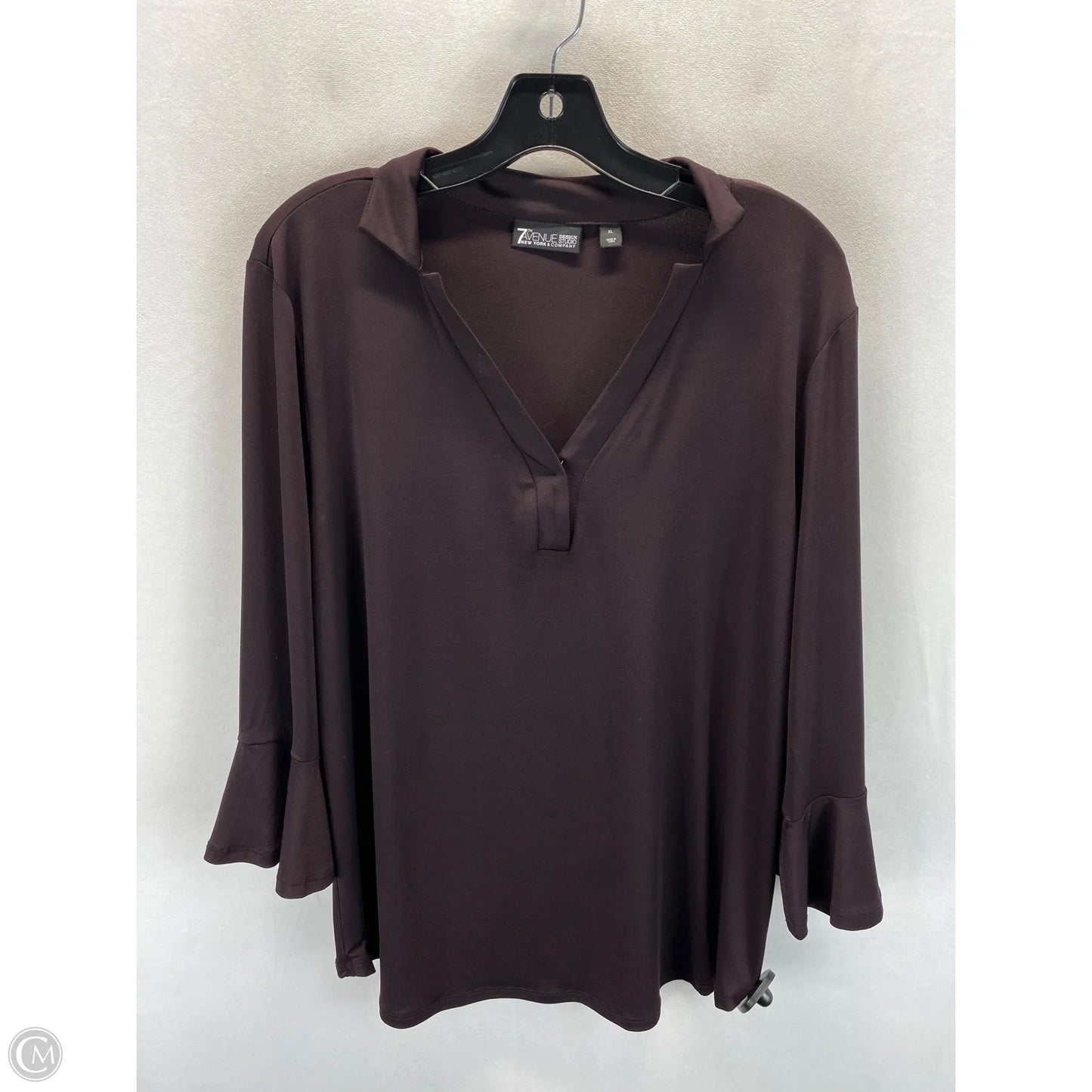 Top Long Sleeve By New York And Co In Maroon, Size: Xl