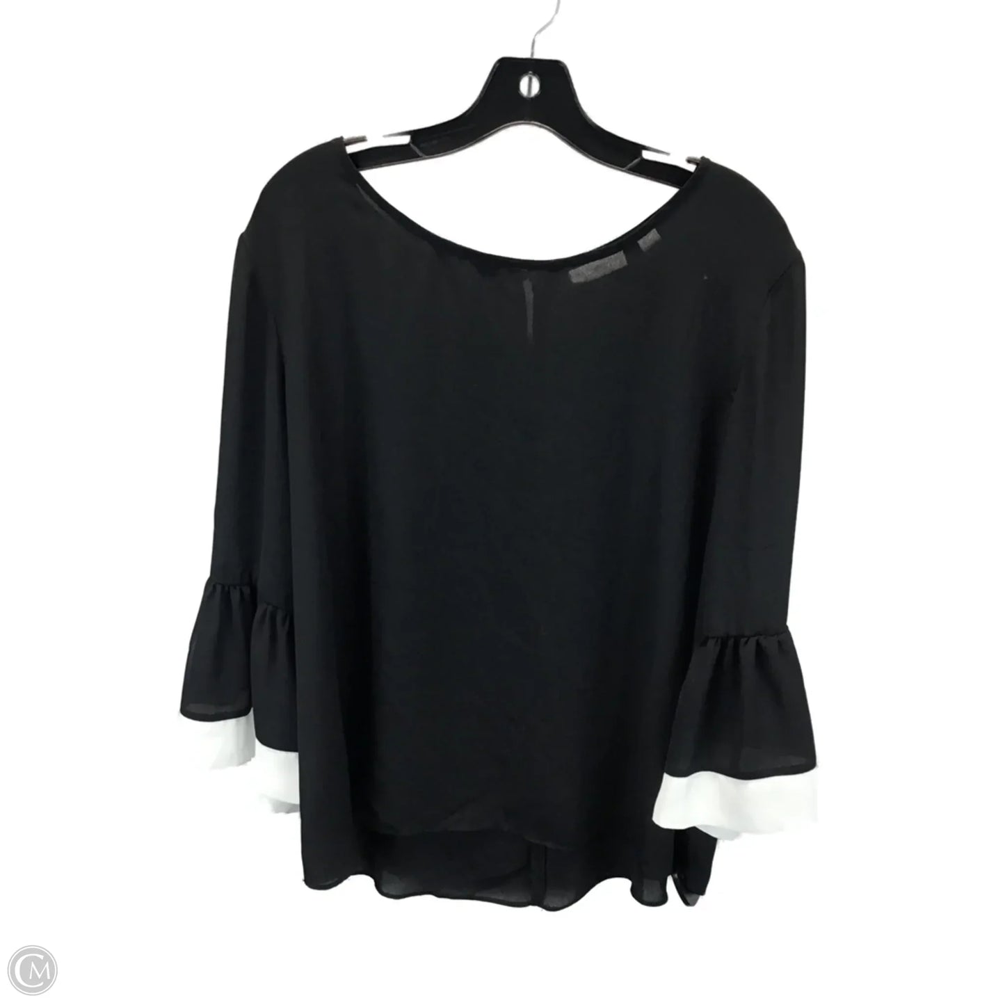 Top Long Sleeve By New York And Co In Black & White, Size: Xl