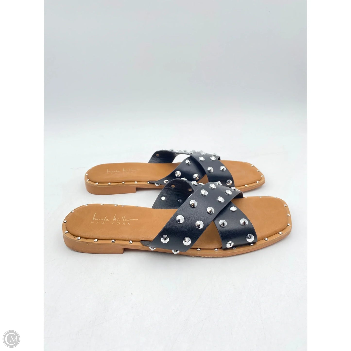 Sandals Flats By Nicole By Nicole Miller In Black & Tan, Size: 8