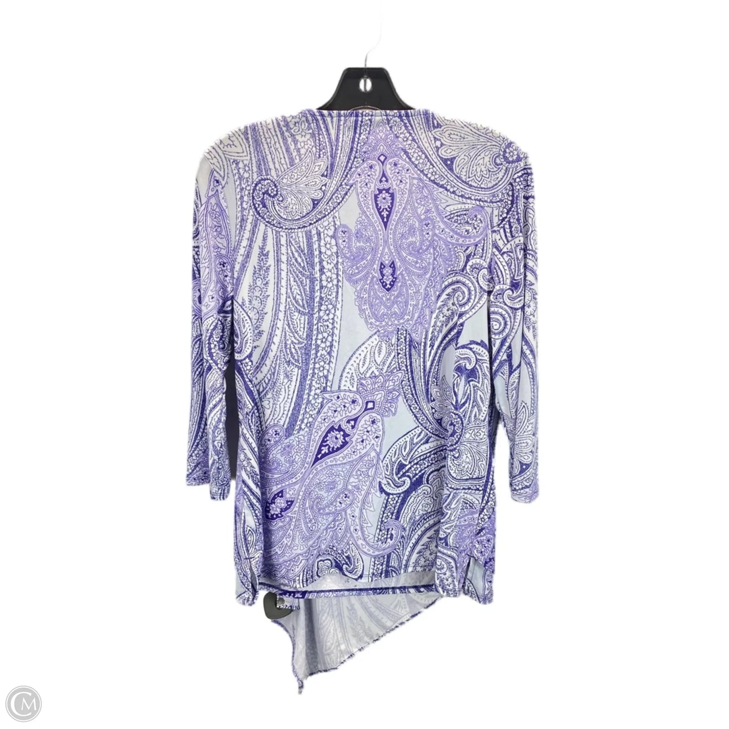 Top Long Sleeve By Chicos In Purple & White, Size: S