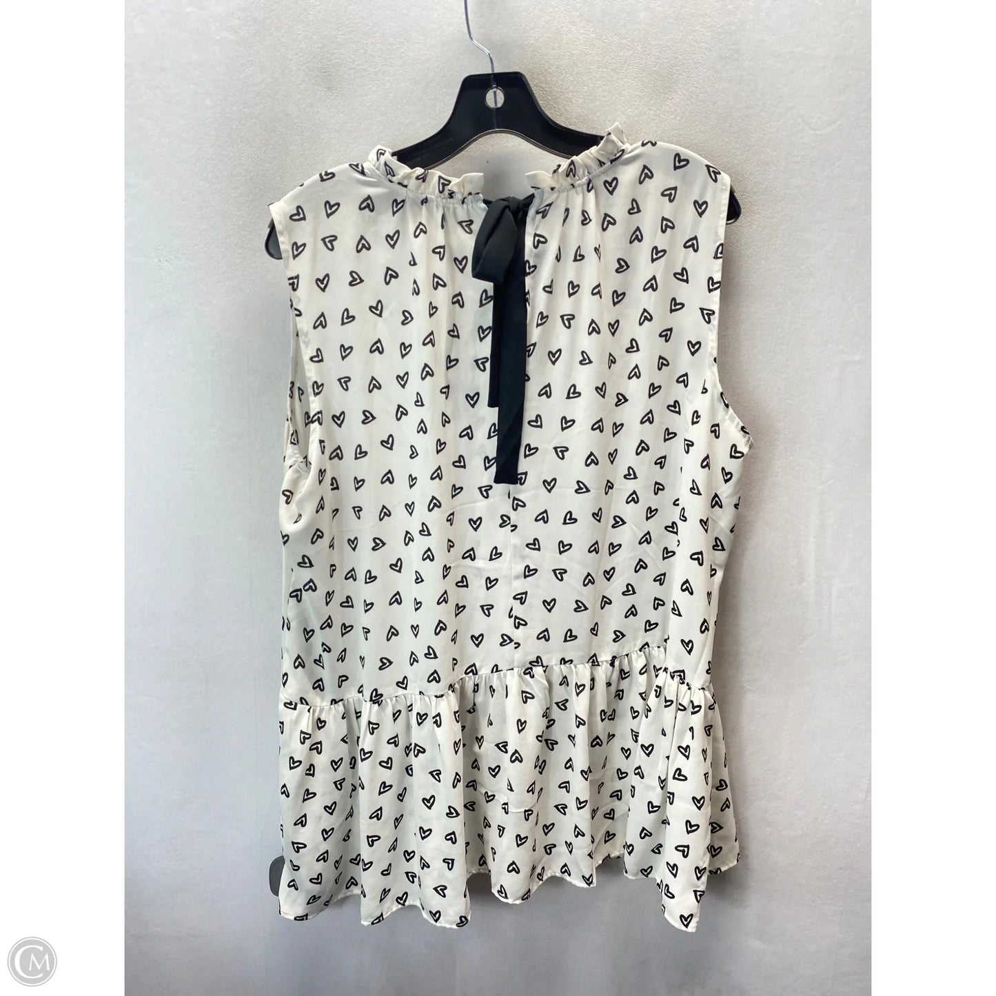 Top Sleeveless By Loft In Black & White, Size: 16