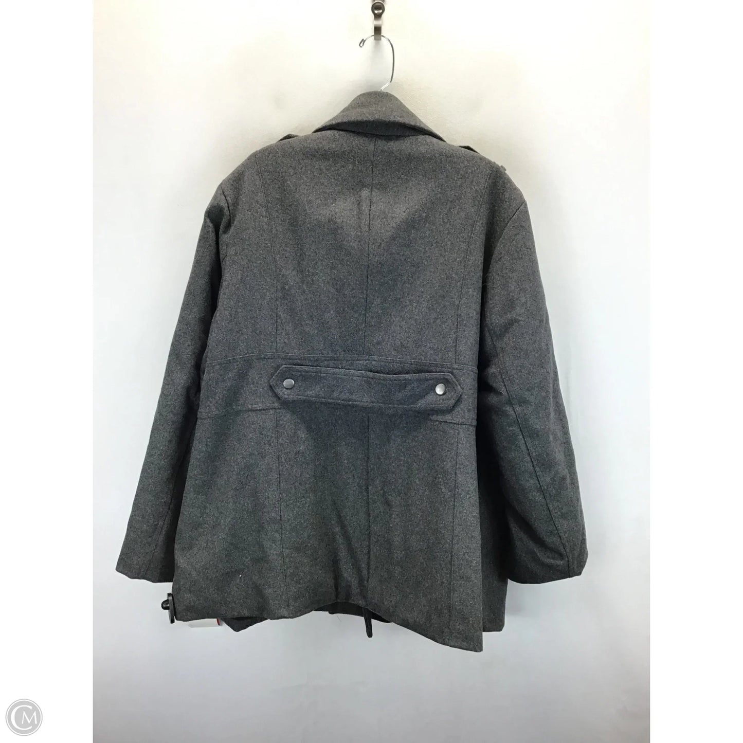 Coat Peacoat By Clothes Mentor In Grey, Size: 1x