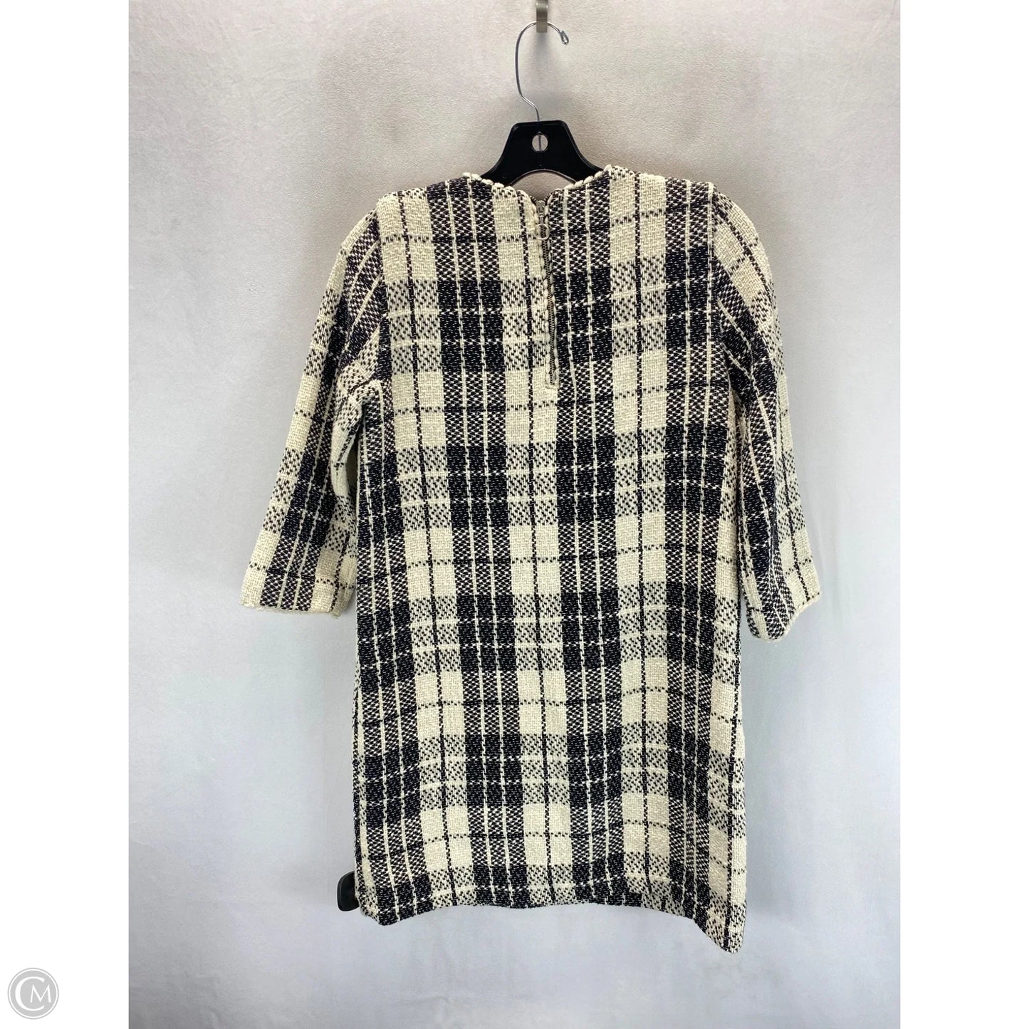 Dress Casual Midi By Zara In Black & Cream, Size: S