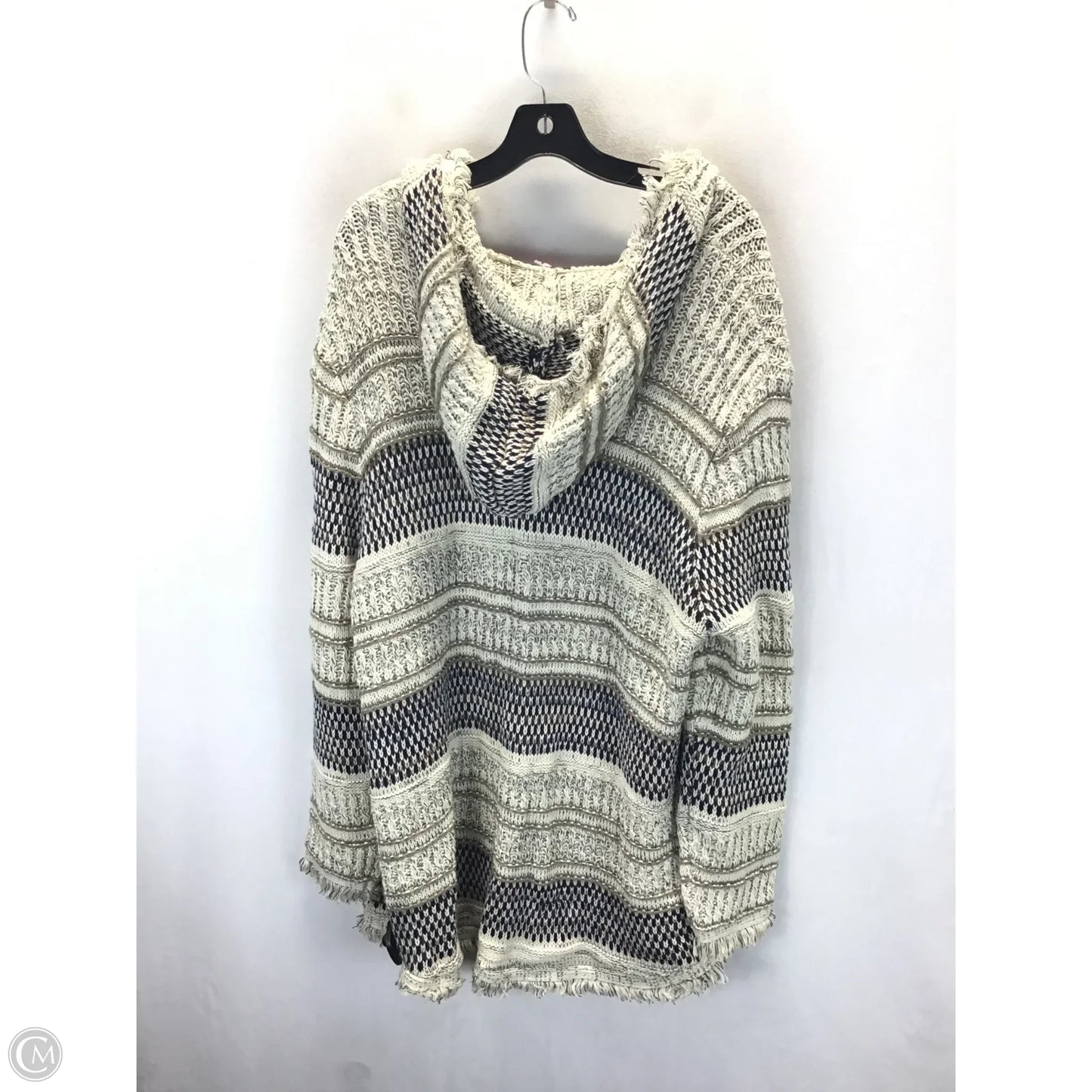 Sweater Cardigan By Clothes Mentor In Tan & White, Size: Xxl