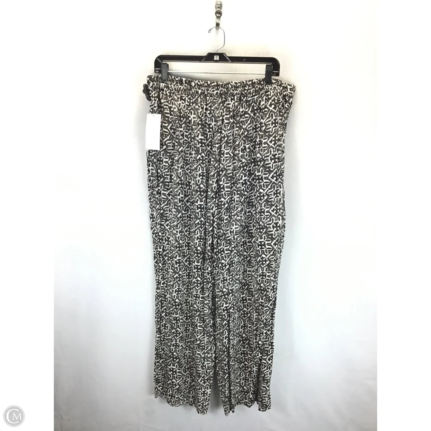 Pants Wide Leg By Ellos In Green & White, Size: 1x