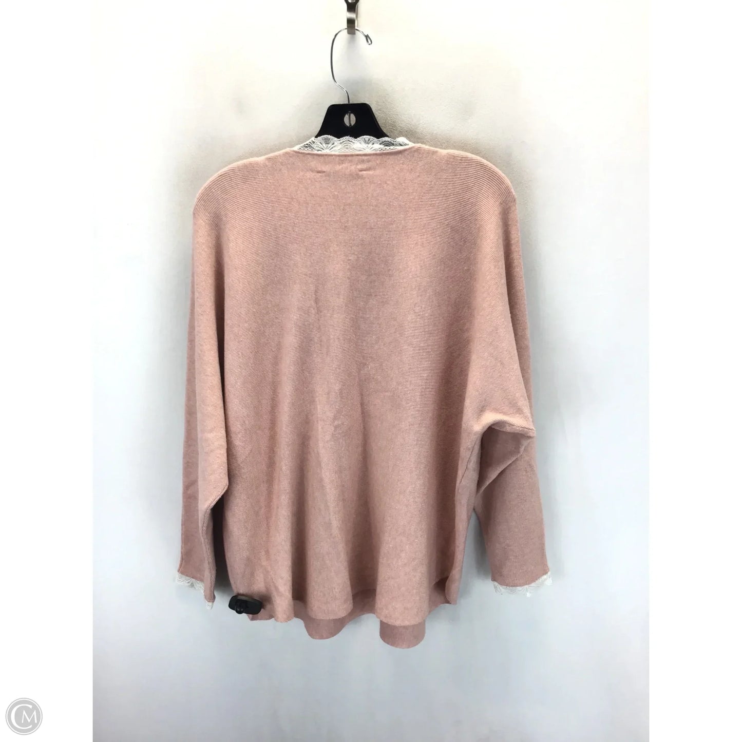 Sweater By Sioni In Pink & White, Size: 1x