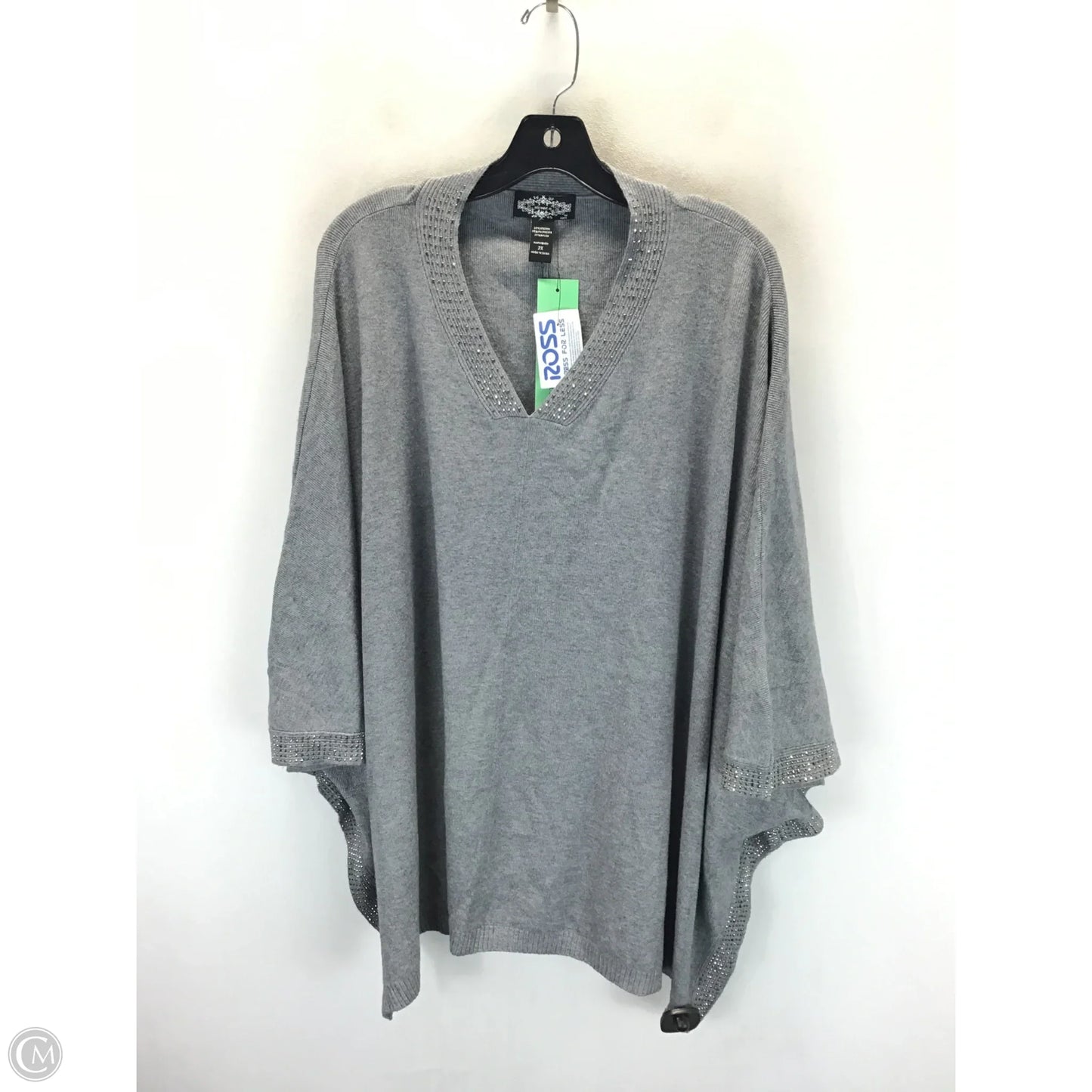 Shawl By Clothes Mentor In Grey, Size: 2x