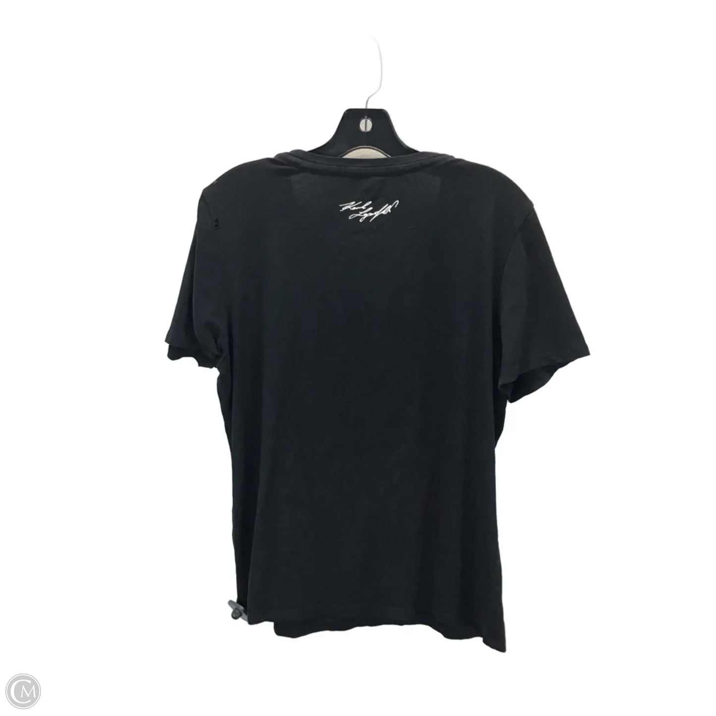 Top Short Sleeve Designer By Karl Lagerfeld In Black & White, Size: L
