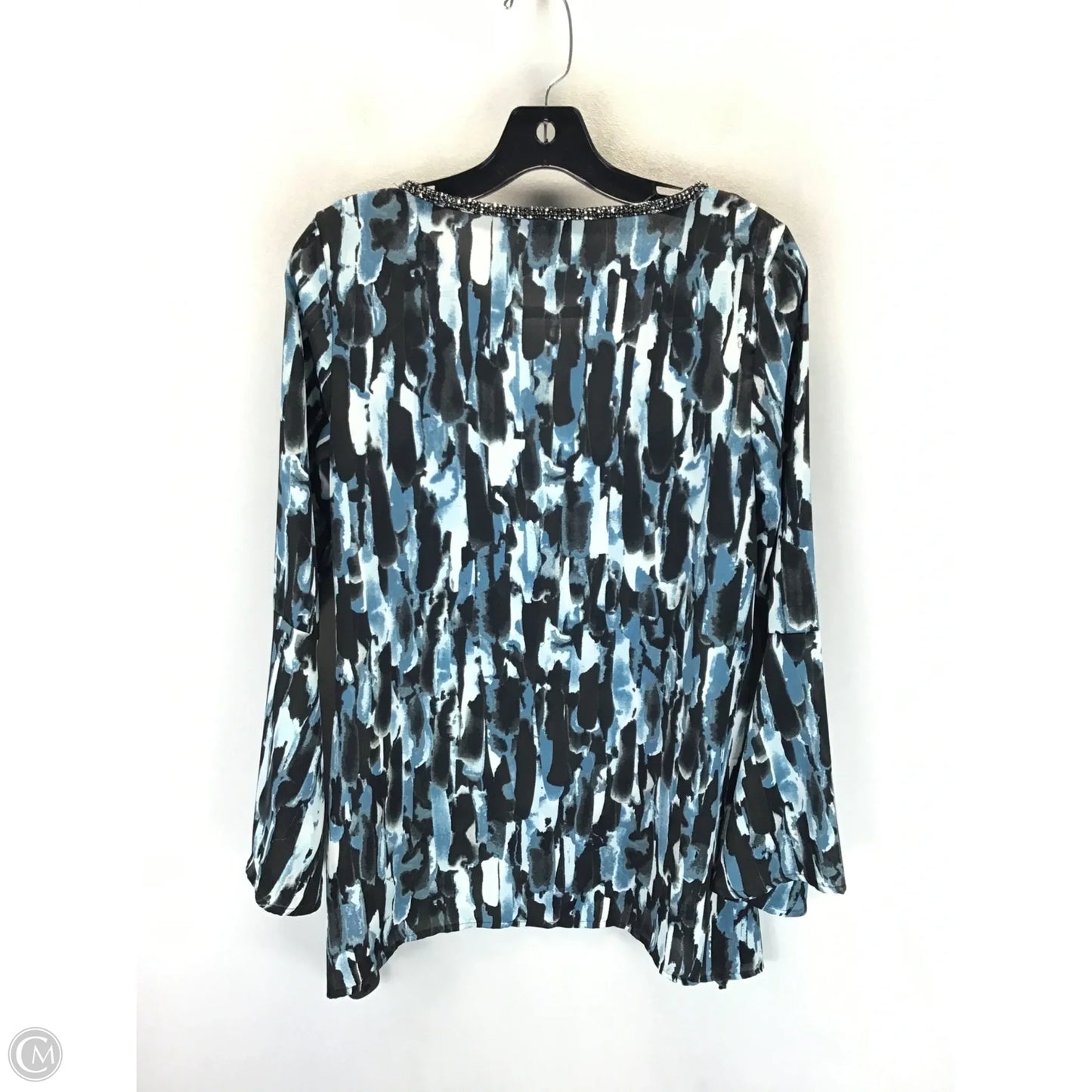 Top Long Sleeve By Juicy Couture In Black & Blue, Size: S