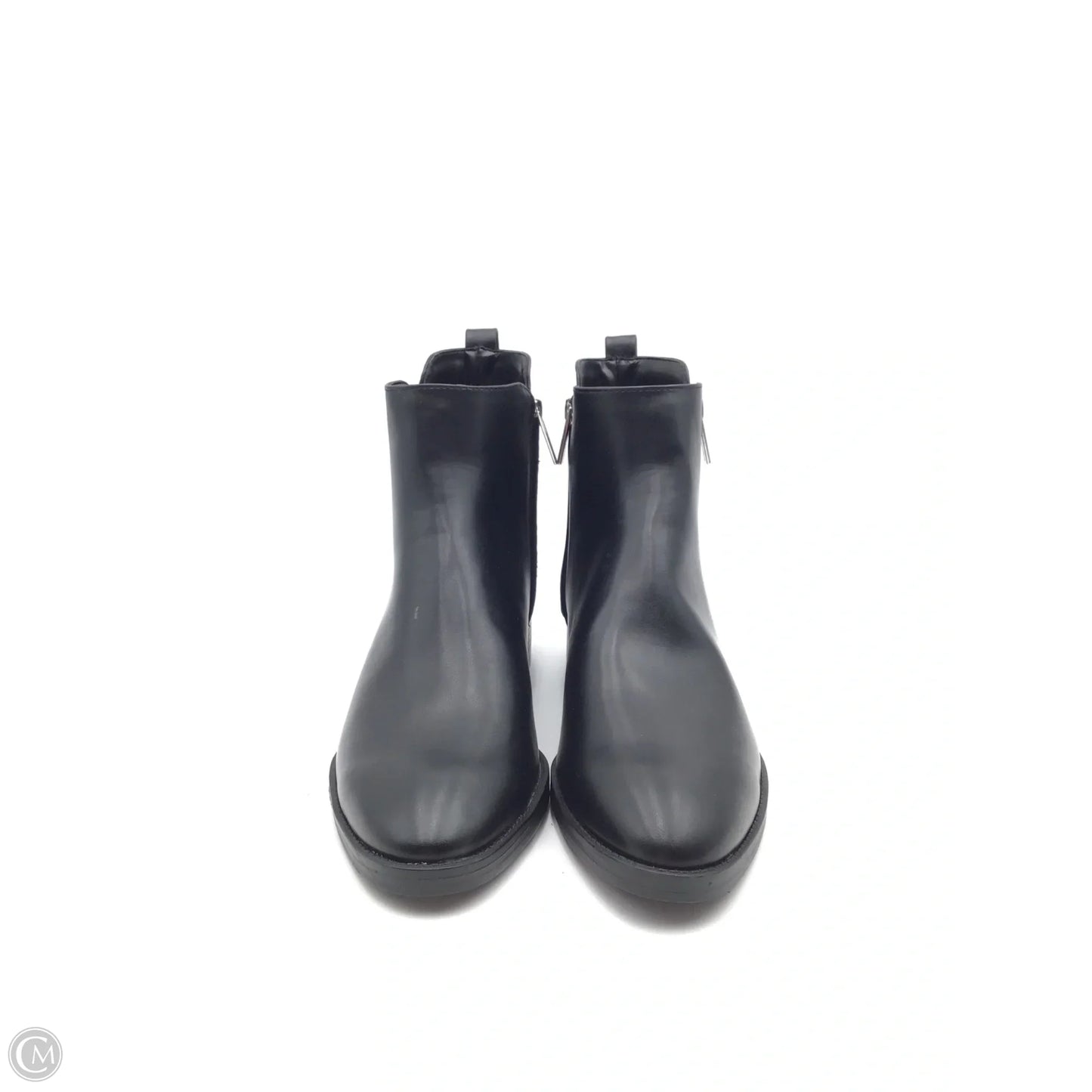 Boots Ankle Flats By Calvin Klein In Black & Silver, Size: 11