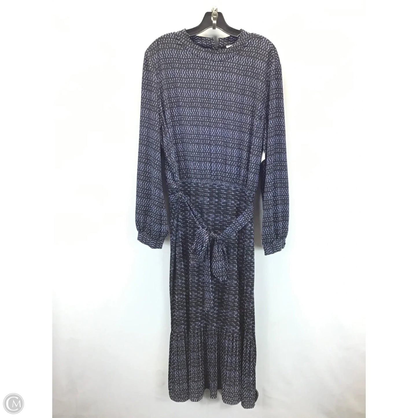 Dress Casual Midi By Anne Klein In Black & Blue, Size: Xl