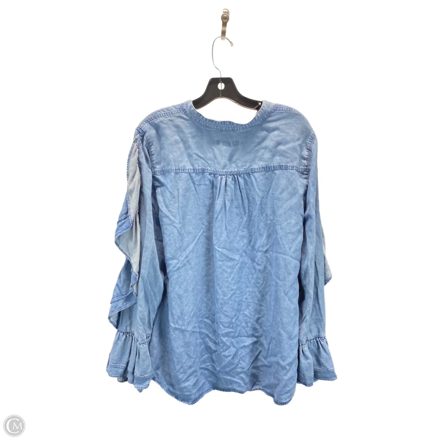 Top Long Sleeve By International Concepts In Blue, Size: 16
