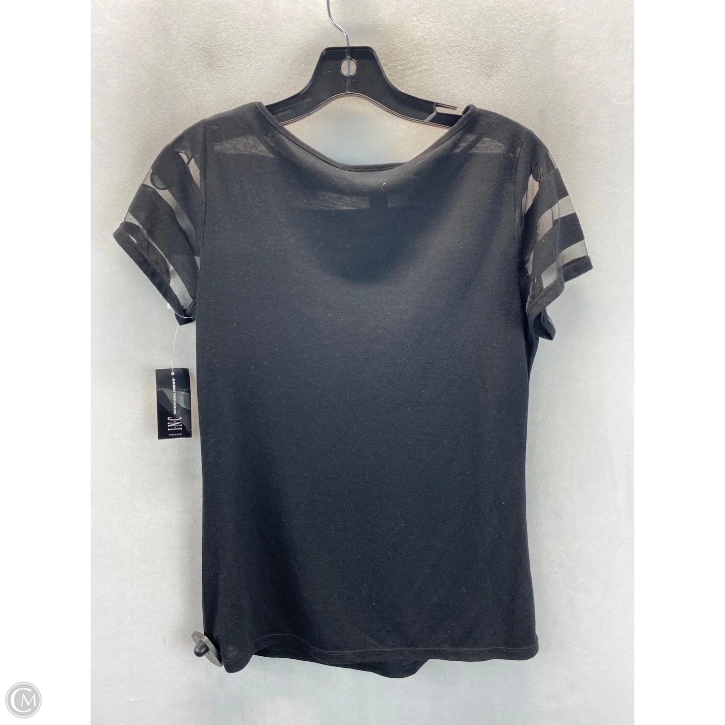 Top Short Sleeve By International Concepts In Black, Size: S