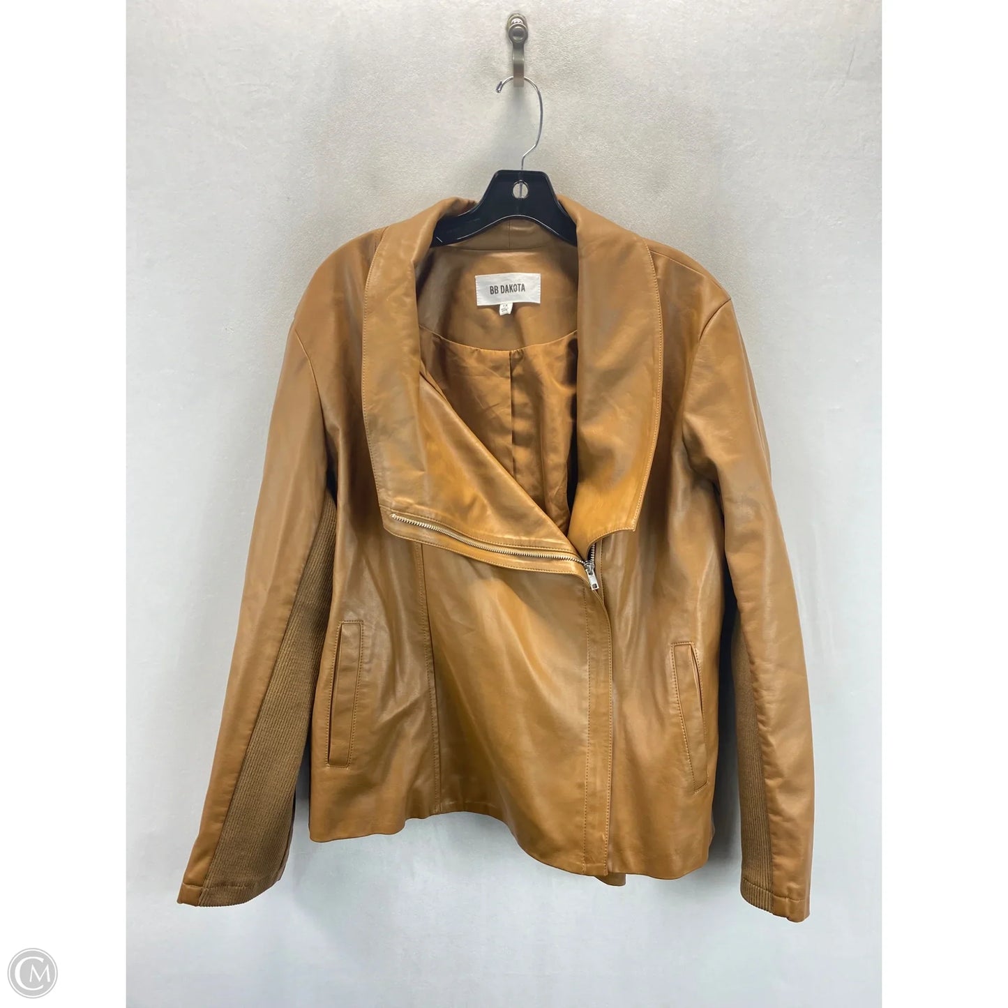 Jacket Moto Leather By Bb Dakota In Brown, Size: 1x