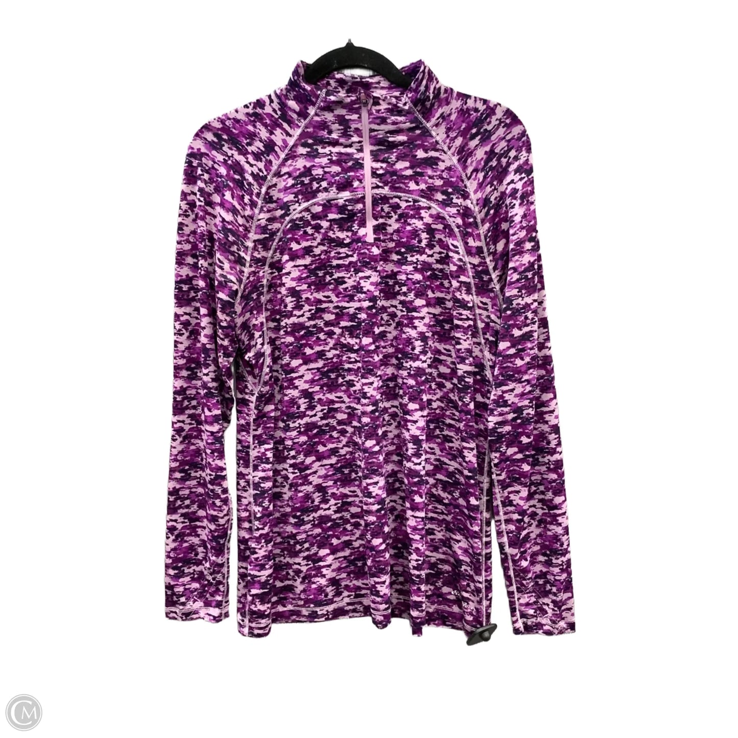 Athletic Top Long Sleeve Collar By Eddie Bauer In Purple, Size: L