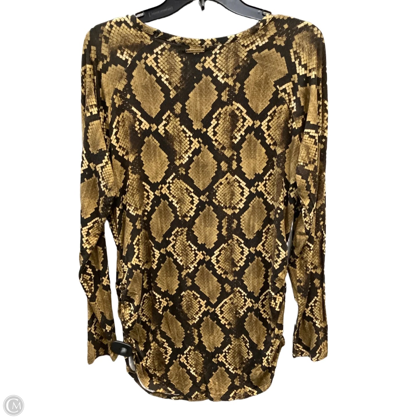 Top Long Sleeve By Michael By Michael Kors In Snakeskin Print, Size: Xl