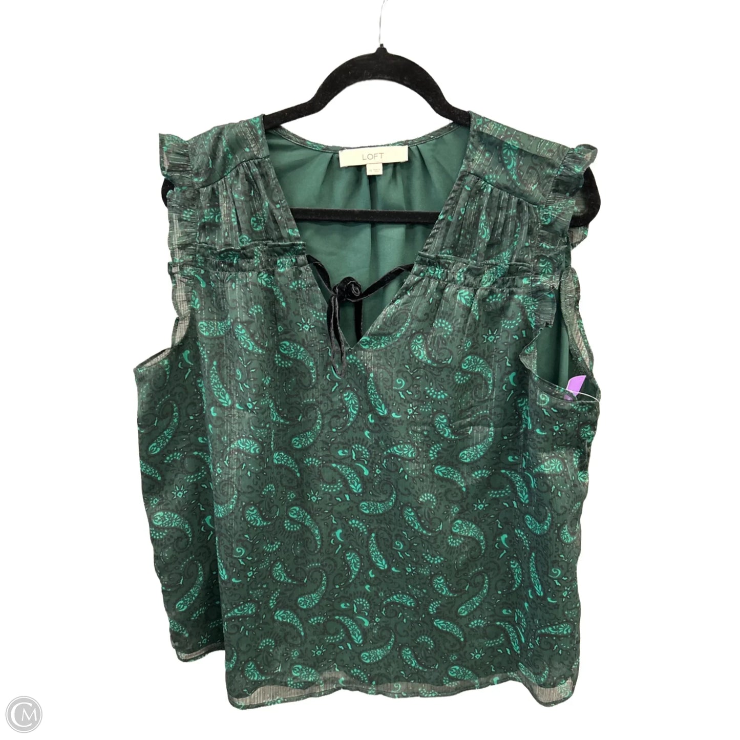 Blouse Sleeveless By Loft In Green, Size: Xl