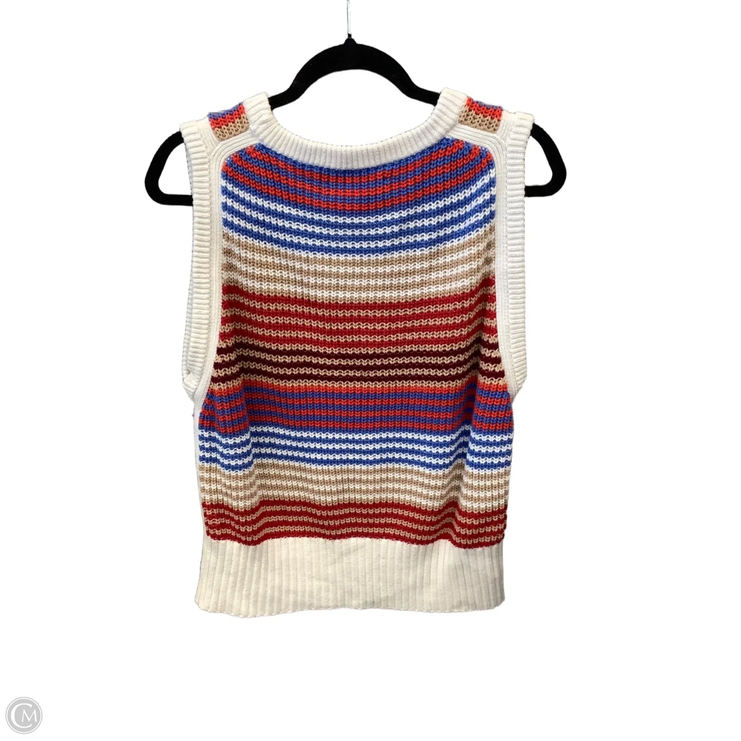 Top Sleeveless By Loft In Red & White, Size: Xl