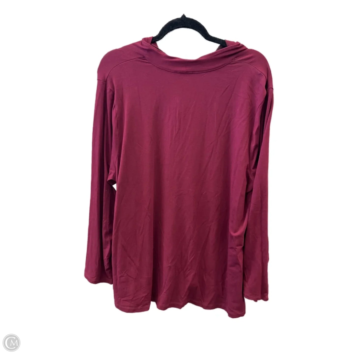 Top Long Sleeve By Liz Claiborne In Maroon, Size: 1x