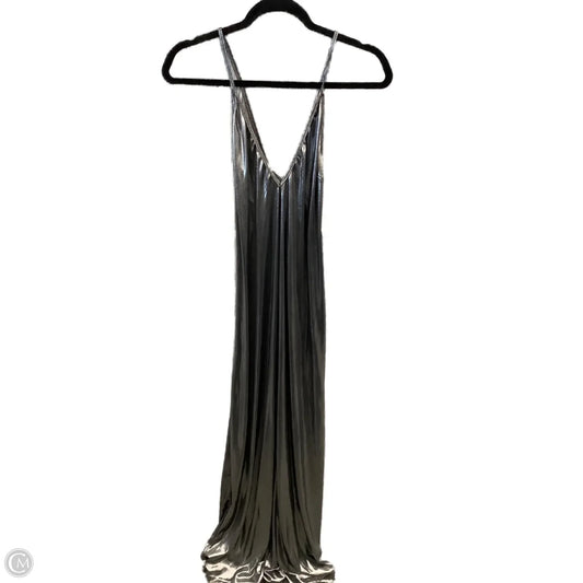 Dress Casual Maxi By American Apparel In Silver, Size: S