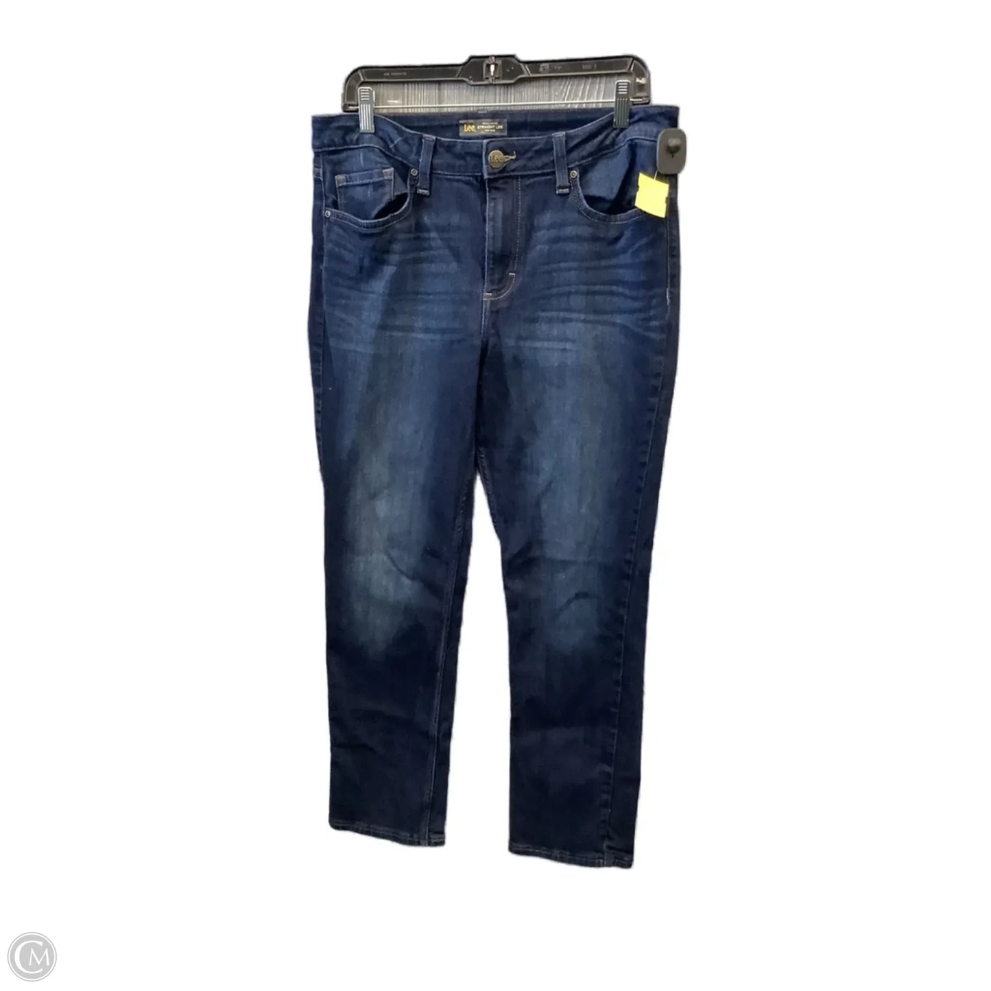 Jeans Straight By Lee In Blue Denim, Size: 12