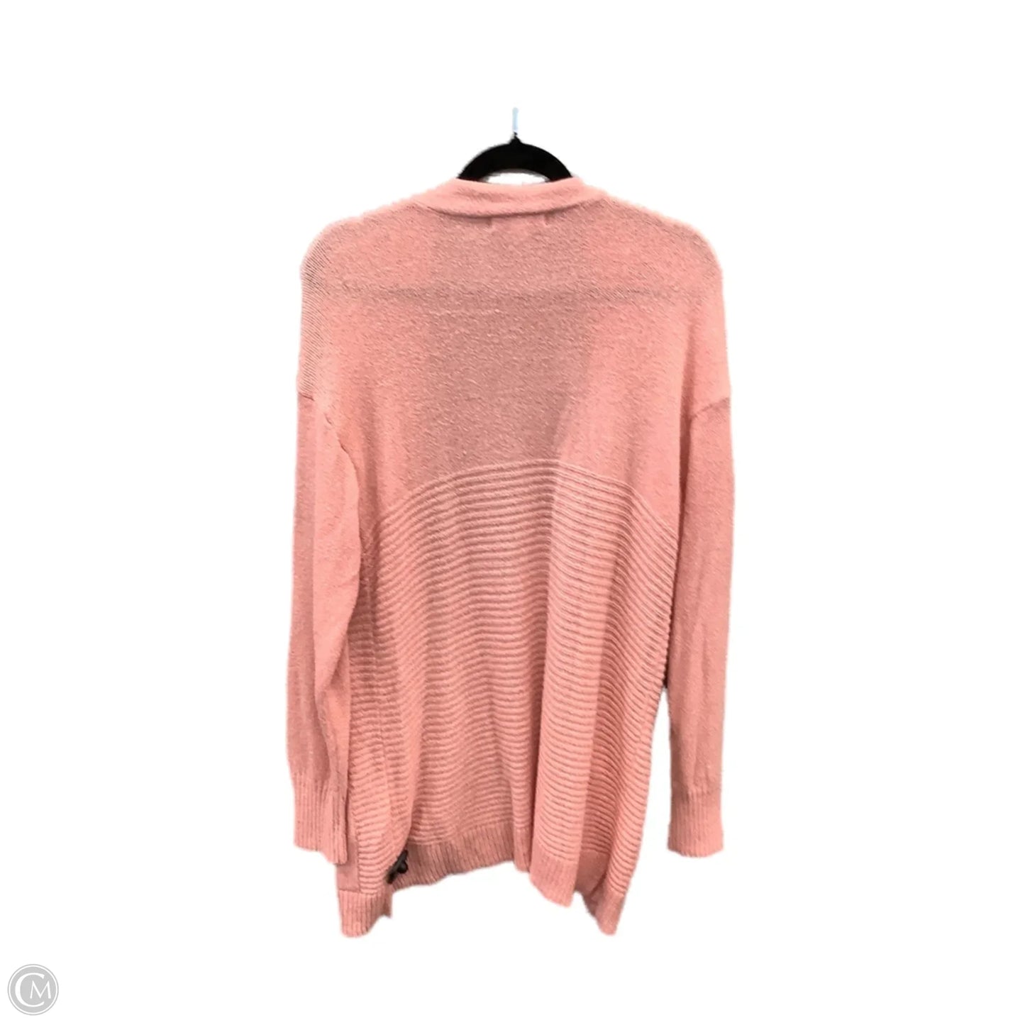 Sweater Cardigan By Liz Claiborne In Pink, Size: L