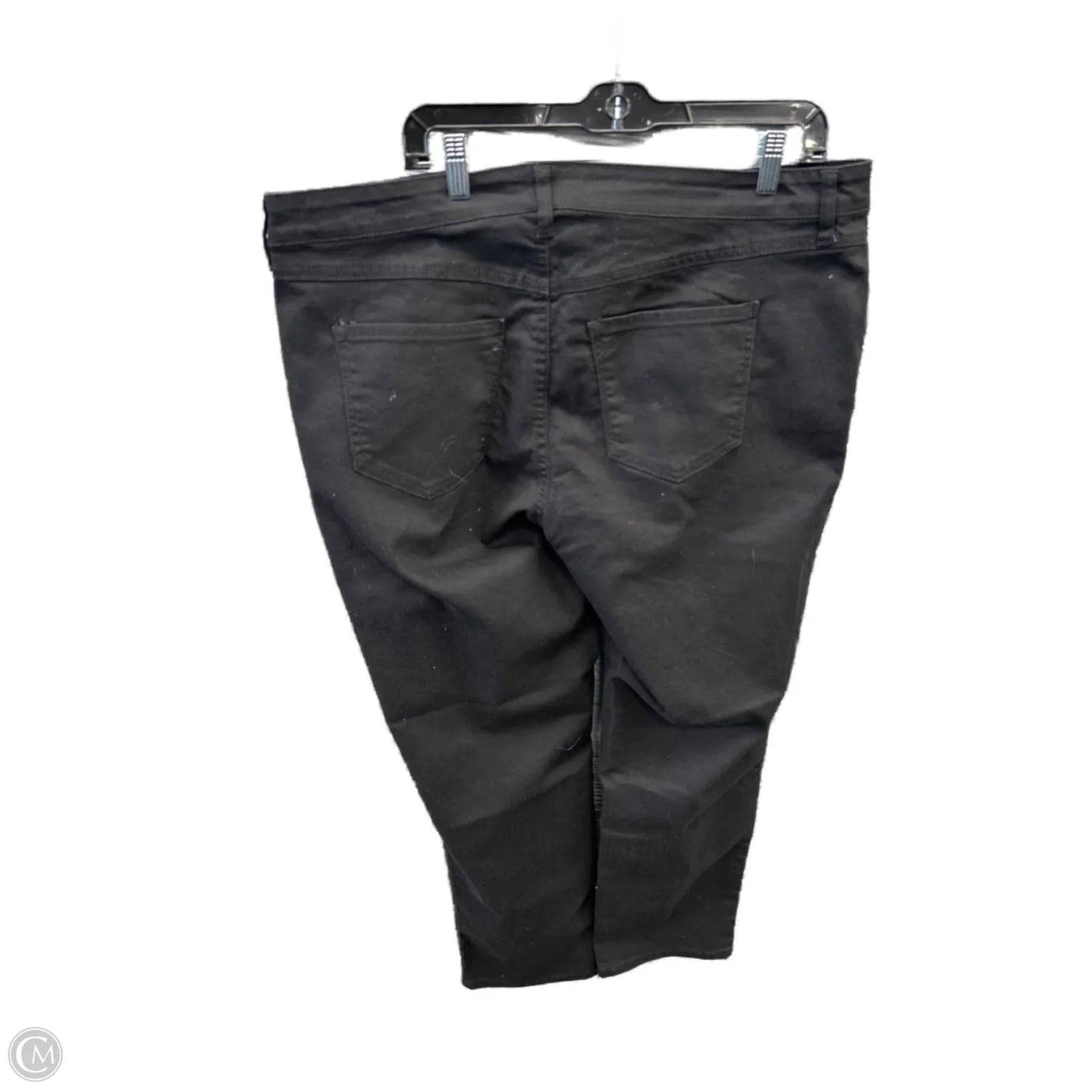 Jeans Straight By Terra & Sky In Black Denim, Size: 18