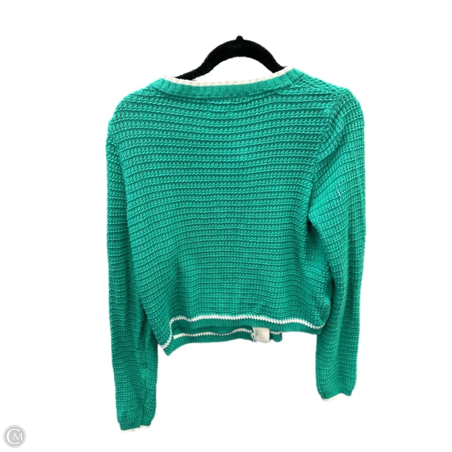 Sweater Cardigan By Nicole By Nicole Miller In Green, Size: L