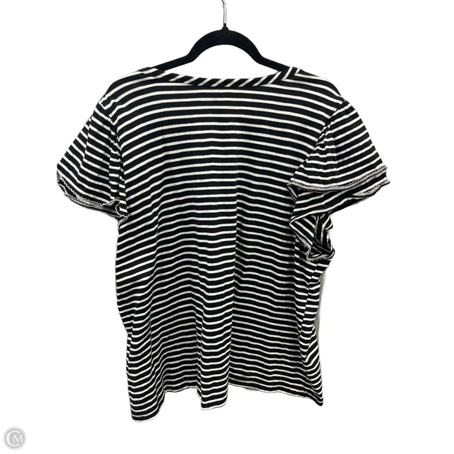 Top Short Sleeve By Jane And Delancey In Black & White, Size: 3x