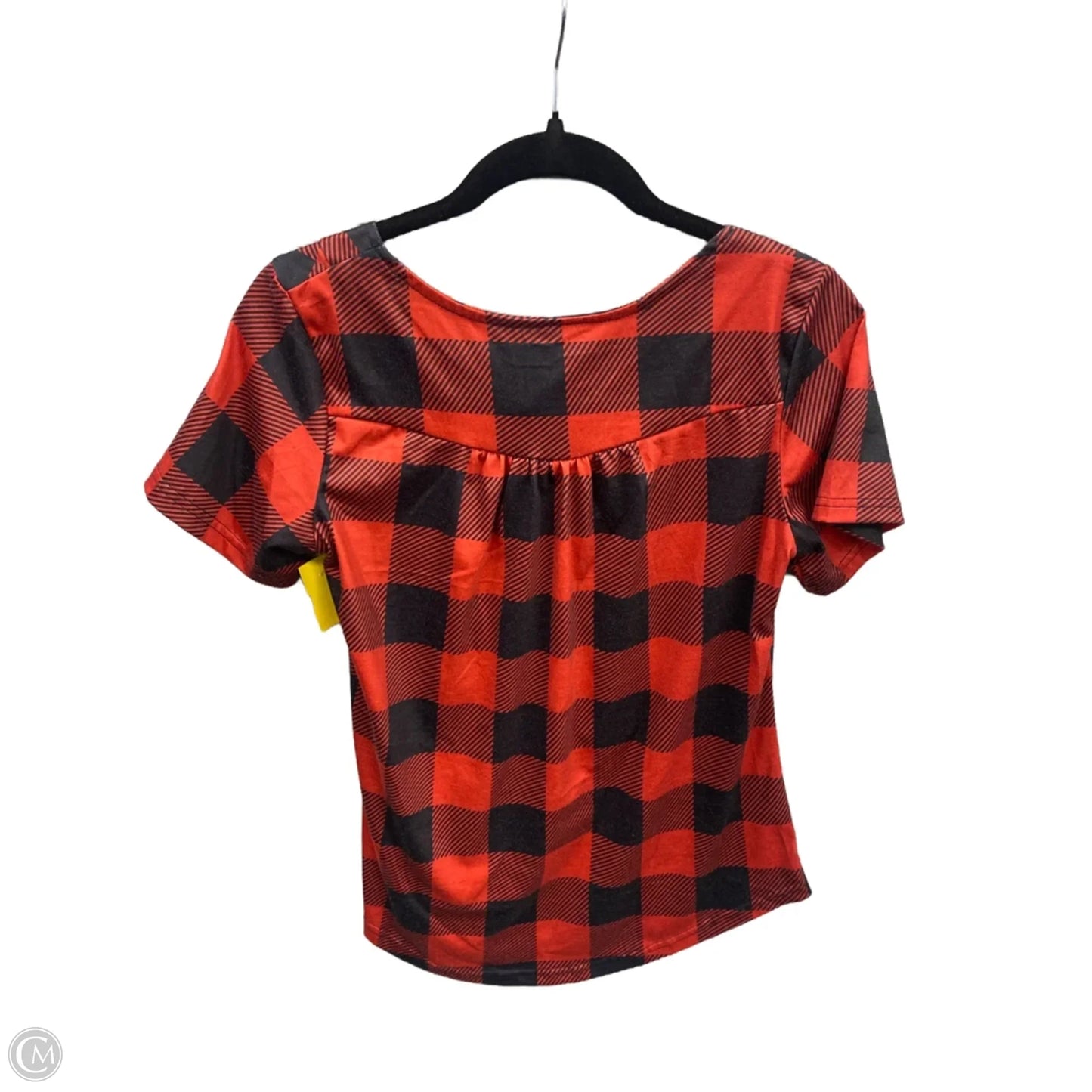 Top Short Sleeve By Cme In Black & Red, Size: S