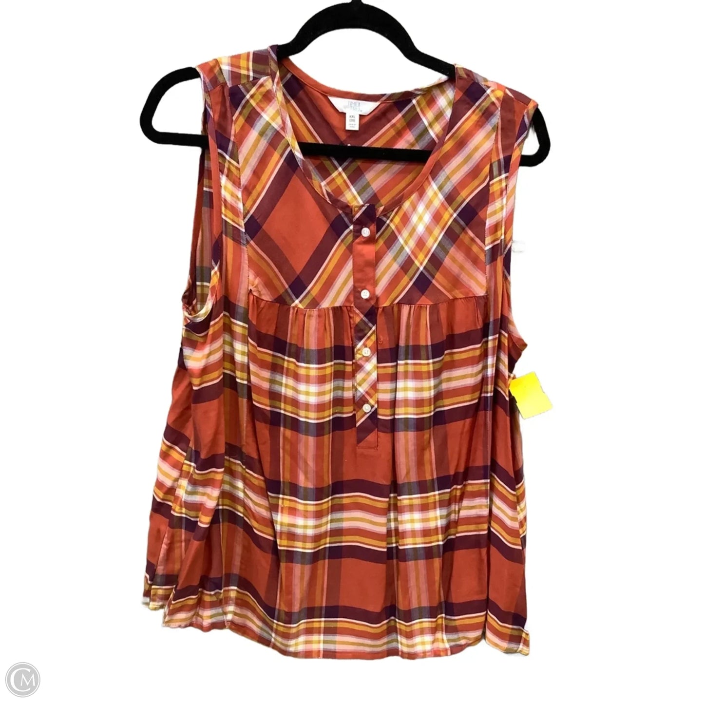 Top Sleeveless By Time And Tru In Multi-colored, Size: Xxl