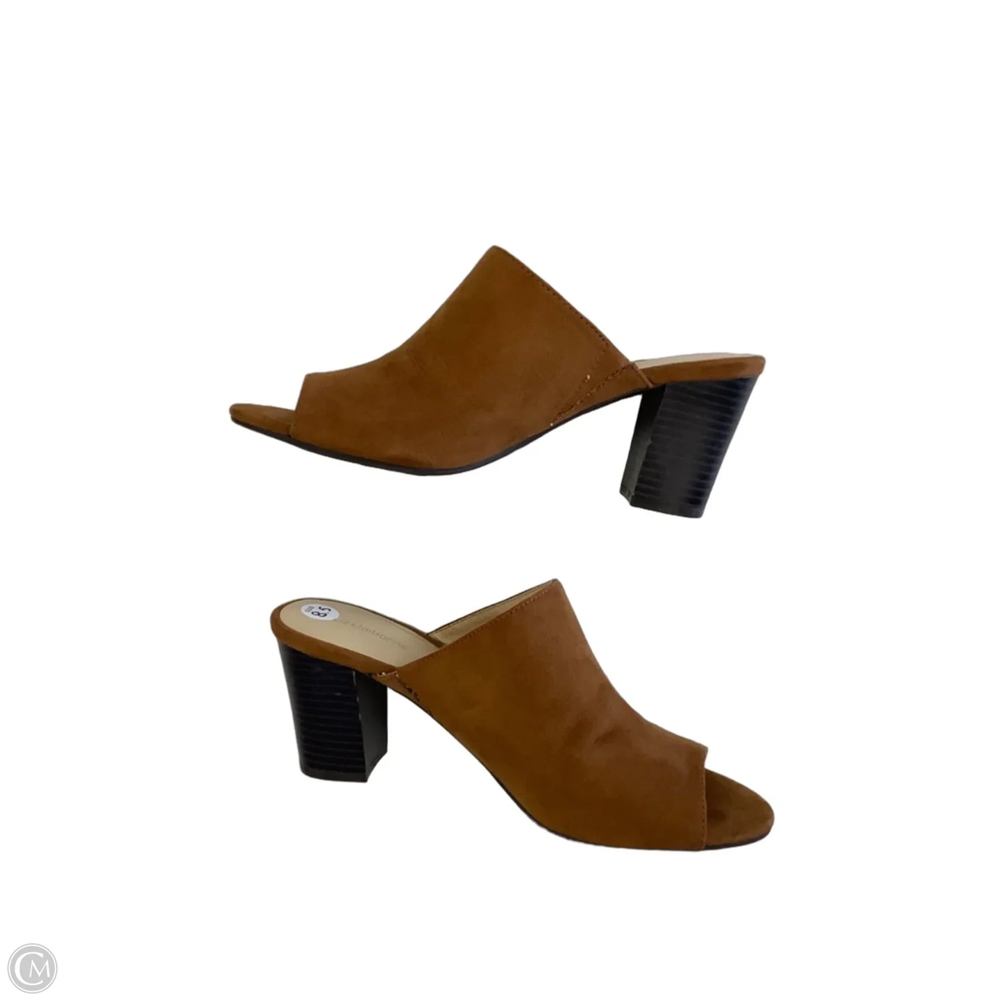 Sandals Heels Block By Liz Claiborne In Brown, Size: 8.5