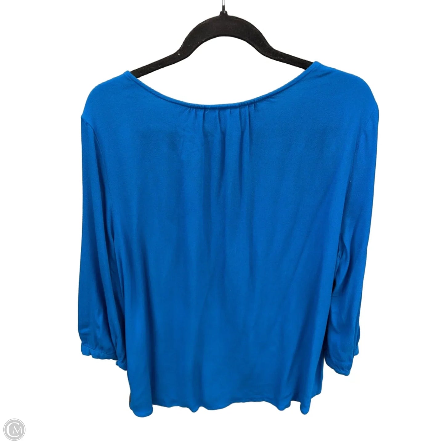 Top 3/4 Sleeve By Liz Claiborne In Blue, Size: Xl