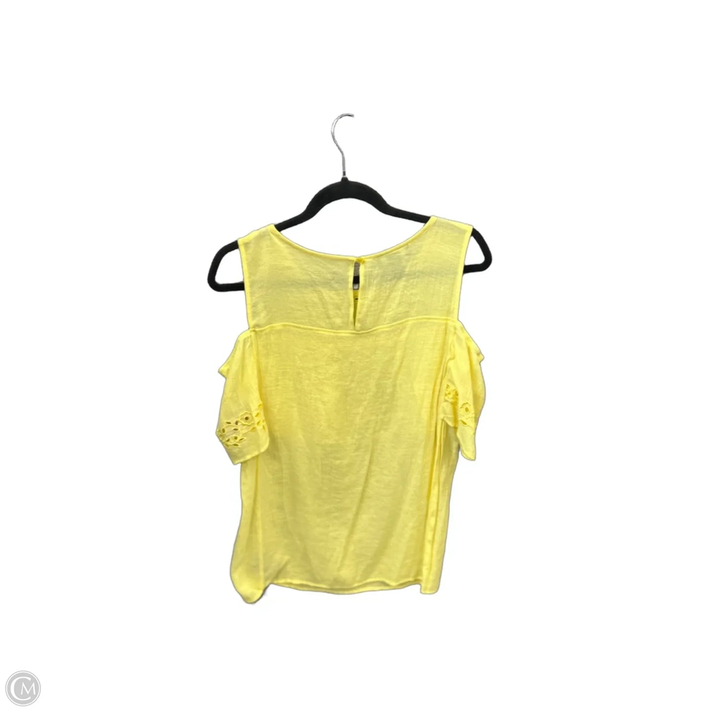 Top Short Sleeve By Agb In Yellow, Size: L