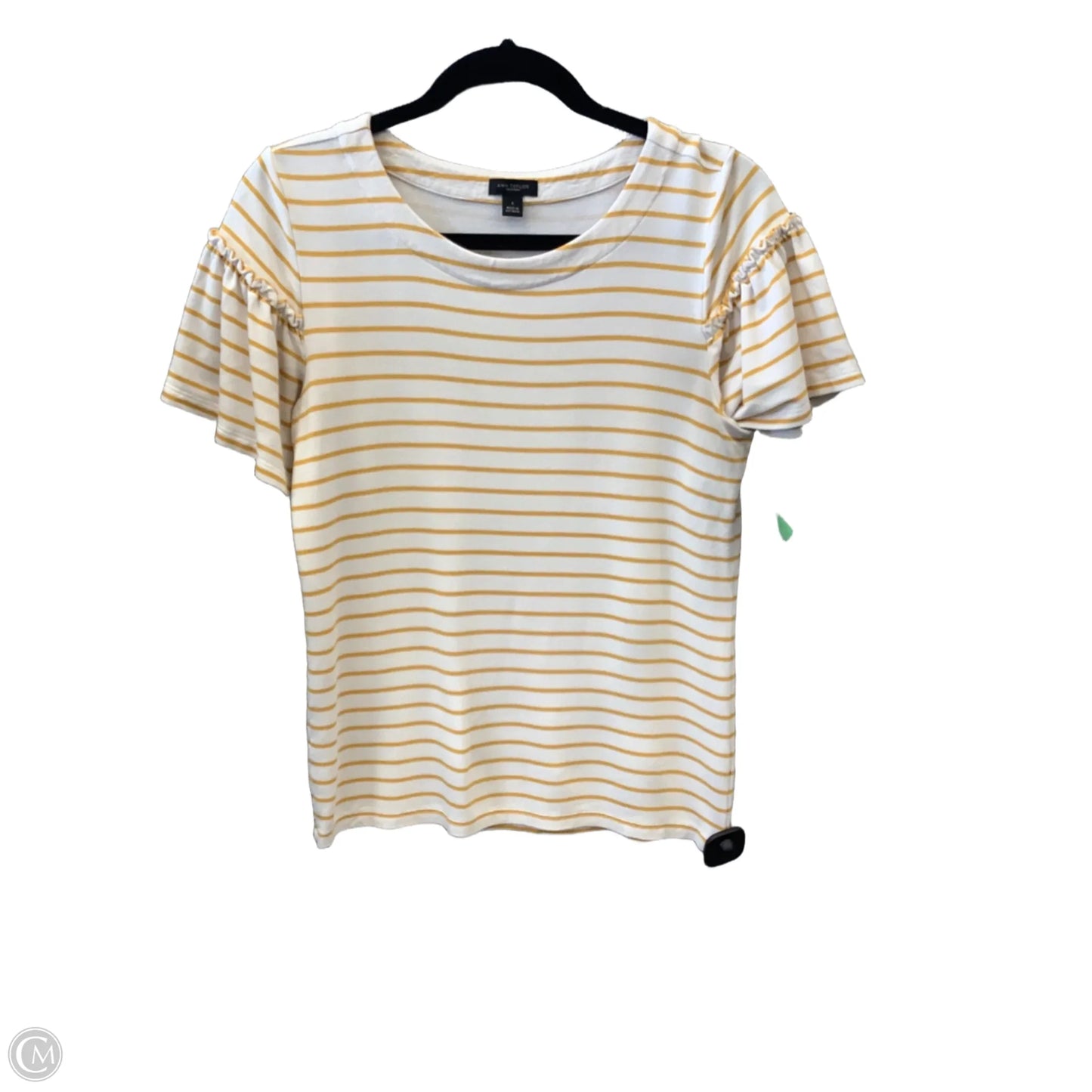 Top Short Sleeve By Ann Taylor In Striped Pattern, Size: S