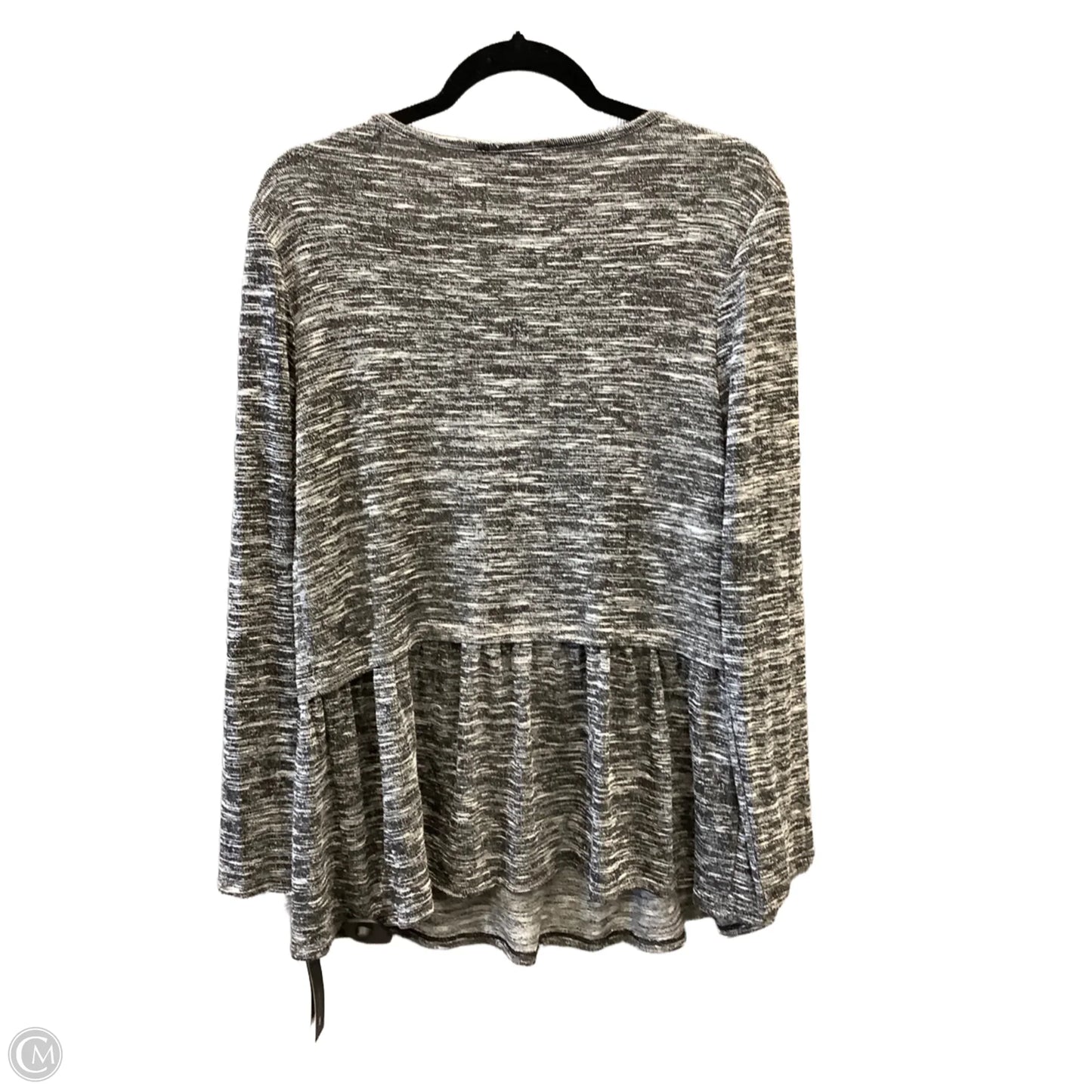 Top Long Sleeve By Ab Studio In Grey, Size: L