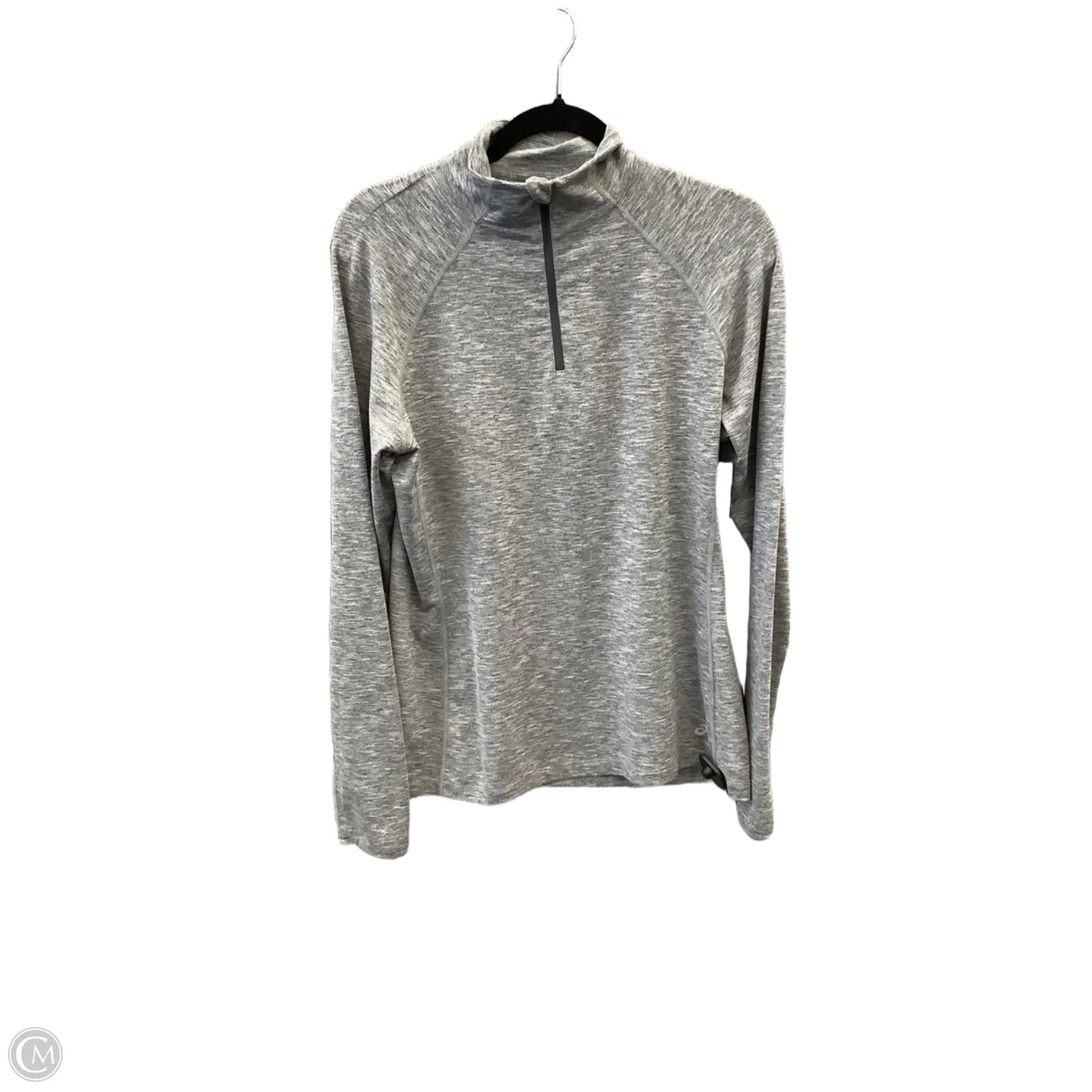 Athletic Sweatshirt Collar By Asics In Grey, Size: L