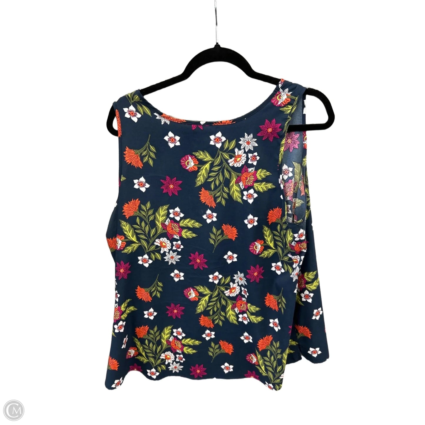 Top Sleeveless By Time And Tru In Floral Print, Size: Xl