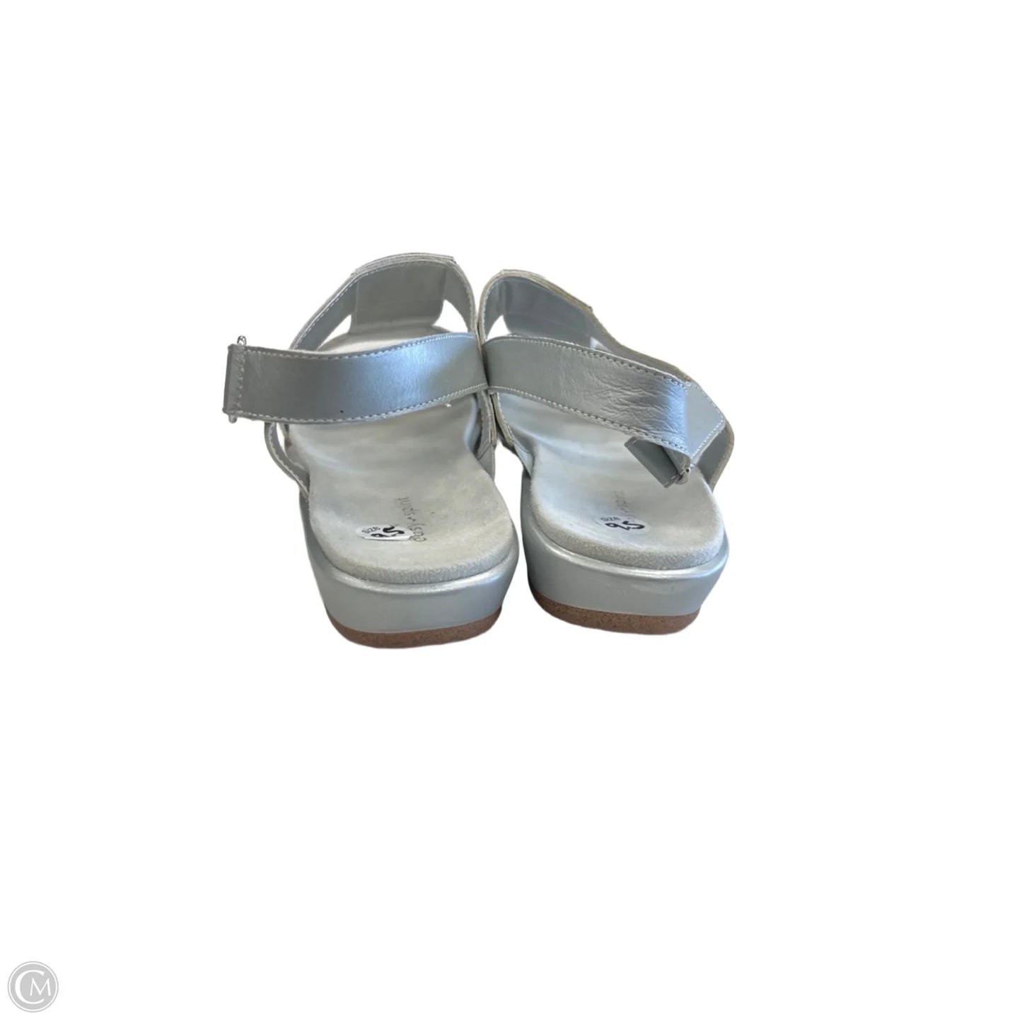 Sandals Flats By Easy Spirit In Silver, Size: 9.5