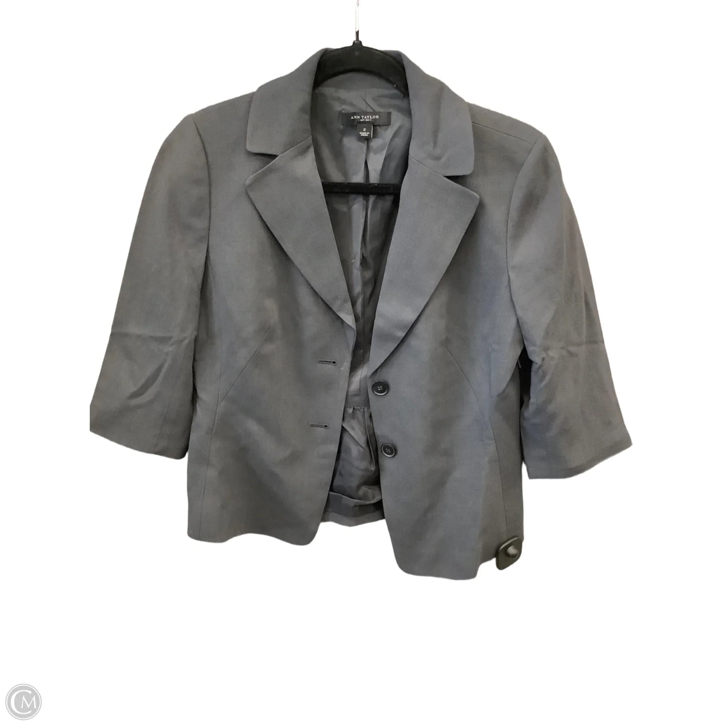 Blazer By Ann Taylor In Grey, Size: S