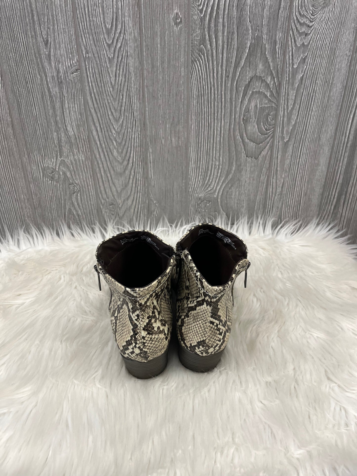 Boots Ankle Heels By Esprit In Animal Print, Size: 8.5