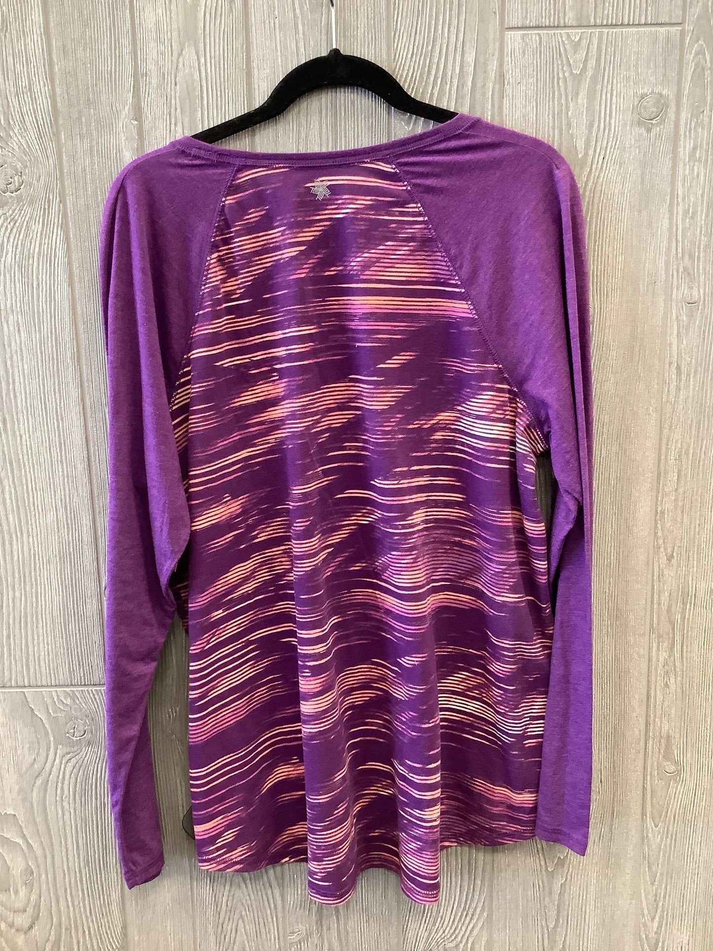 Athletic Top Long Sleeve Collar By Tek Gear In Purple, Size: 1x