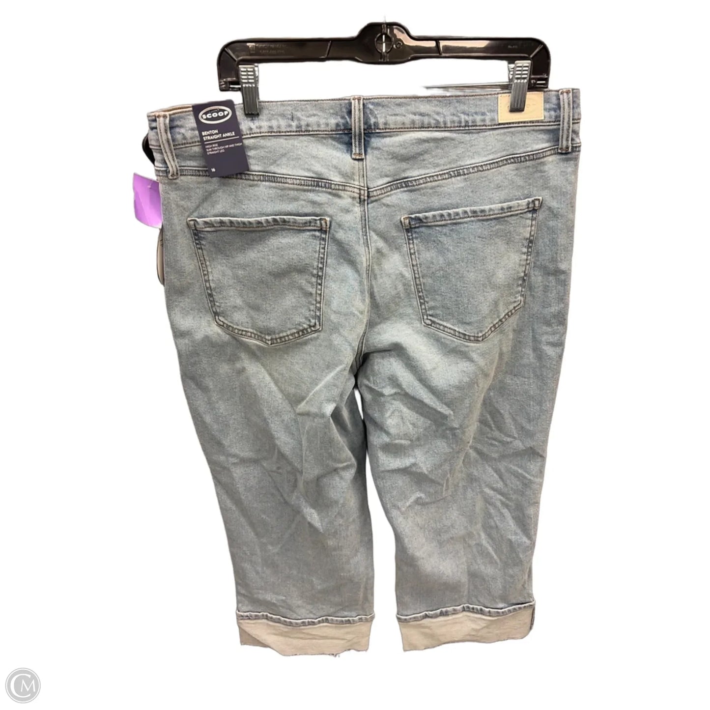 Jeans Cropped By Scoop In Blue Denim, Size: 16