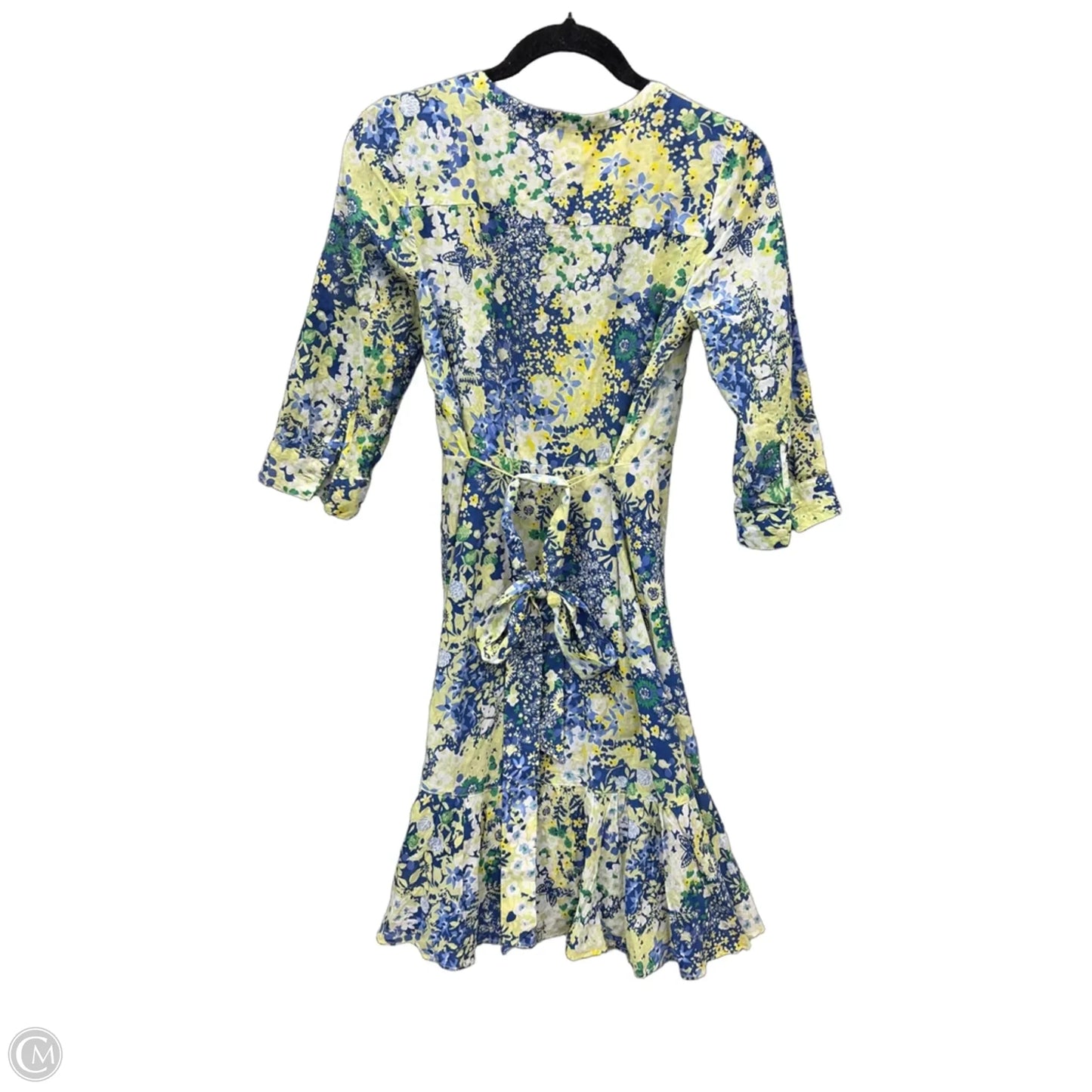Dress Casual Midi By Talbots In Blue & Yellow, Size: Xs