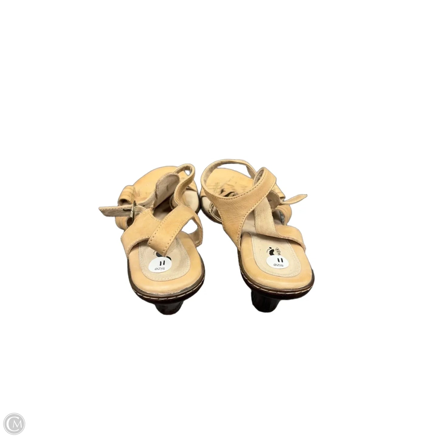 Sandals Heels Kitten By Clothes Mentor In Beige, Size: 11