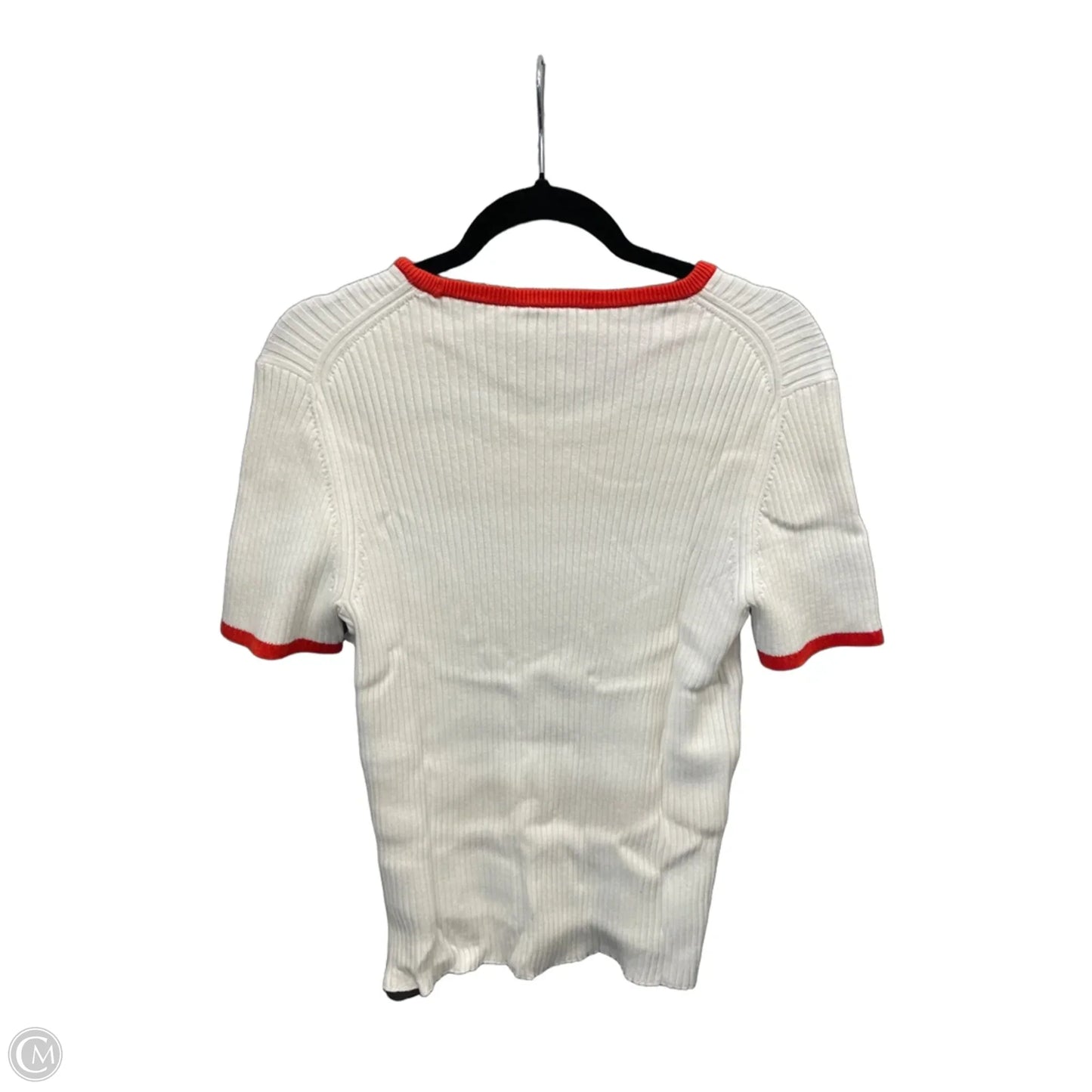 Top Short Sleeve By Calvin Klein In Cream, Size: Xl