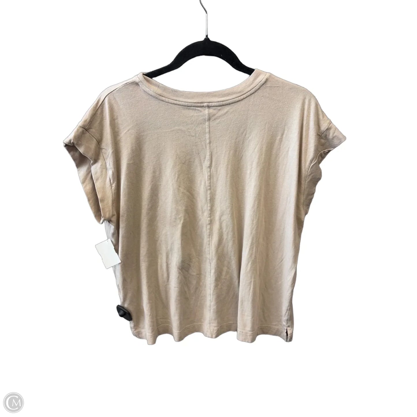 Top Short Sleeve Basic By A New Day In Beige, Size: M